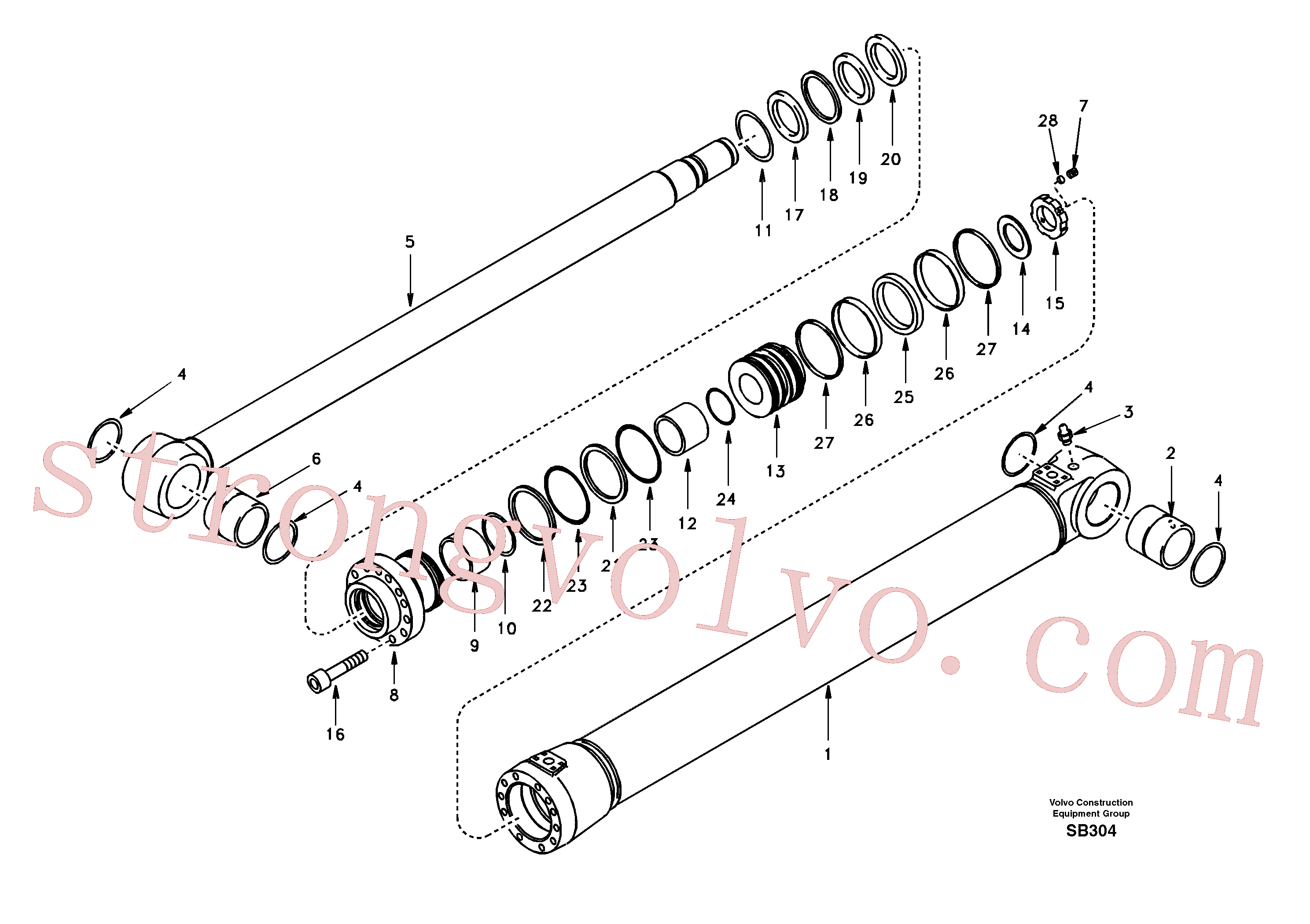 SA1146-03780 Volvo Cilindro da lança(SB304 Montagem)