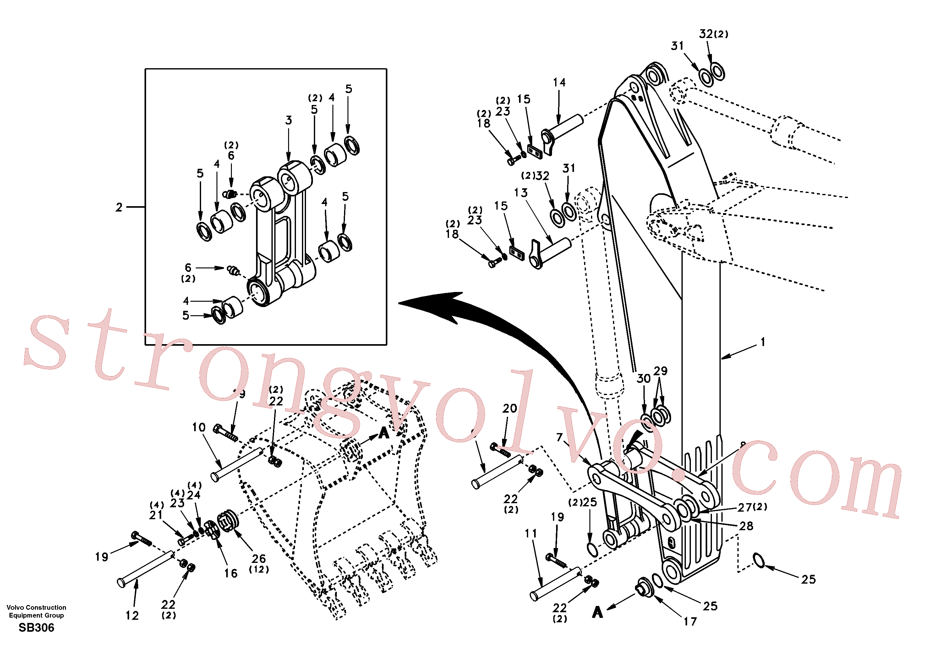 SA1172-00791 Volvo Elos do braço de afundamento(SB306 Montagem)
