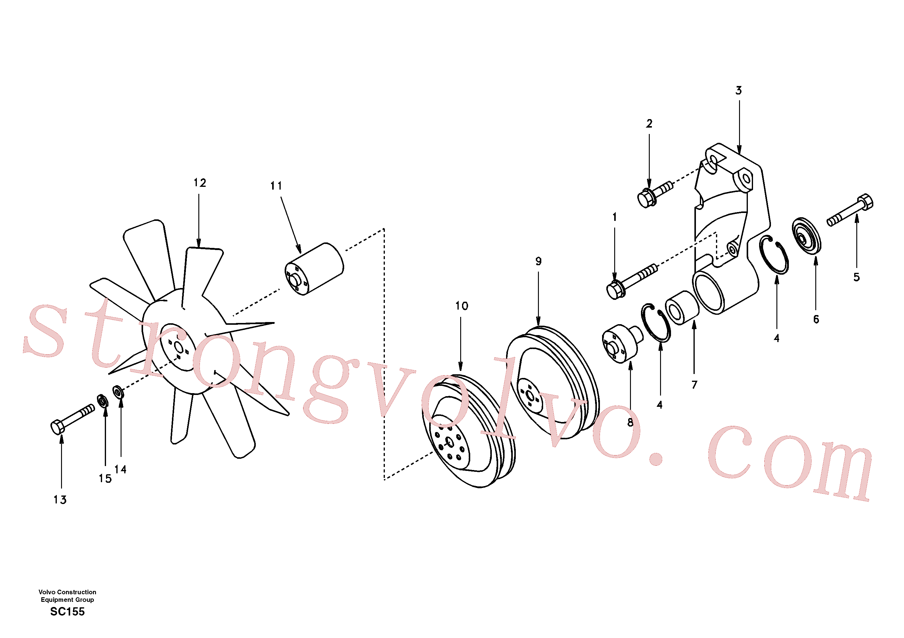 SA9011-21019 Volvo Accionamento de ventilador(SC155 Montagem)
