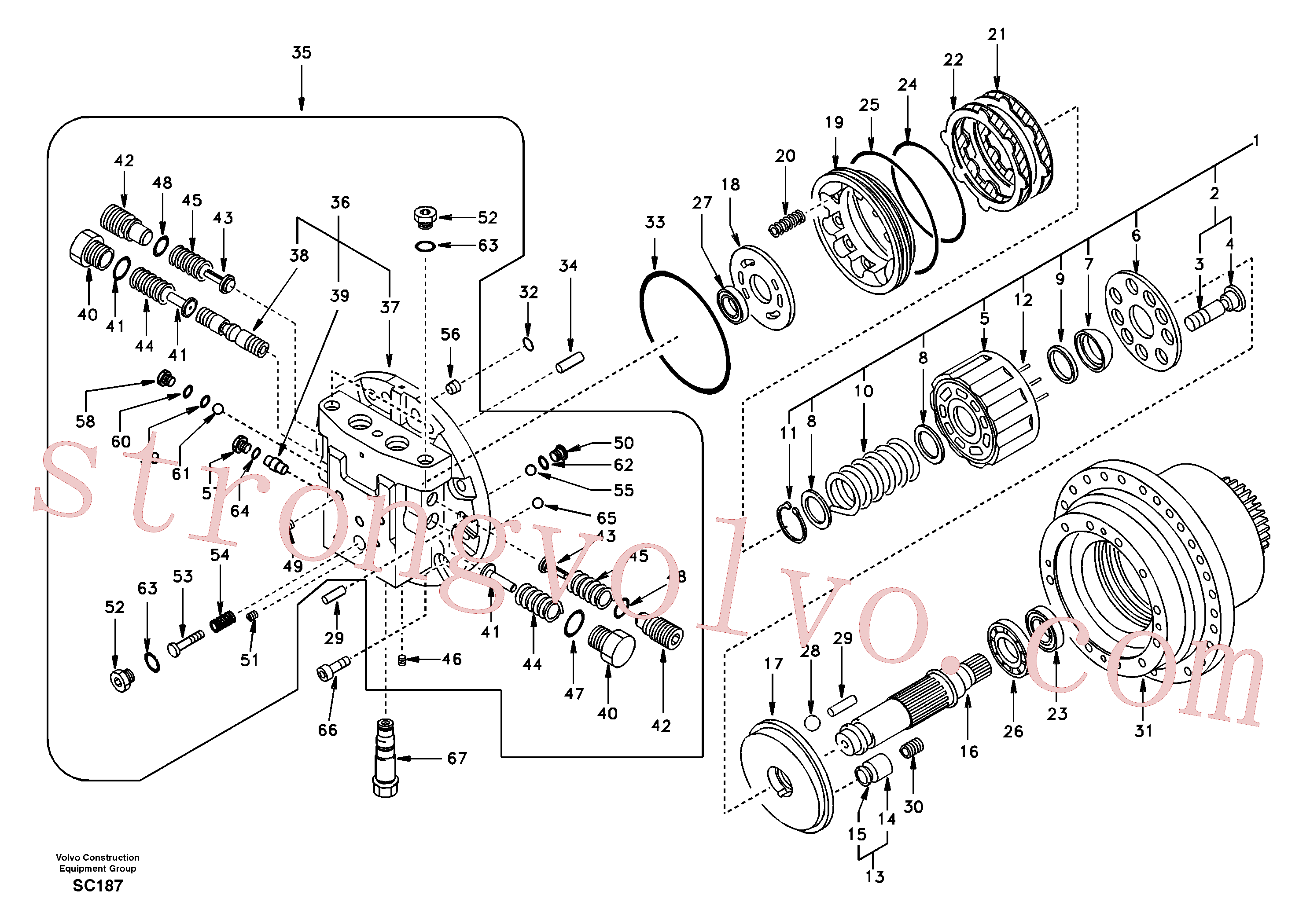 SA14502032 Volvo Motor de deslocação(SC187 Montagem)