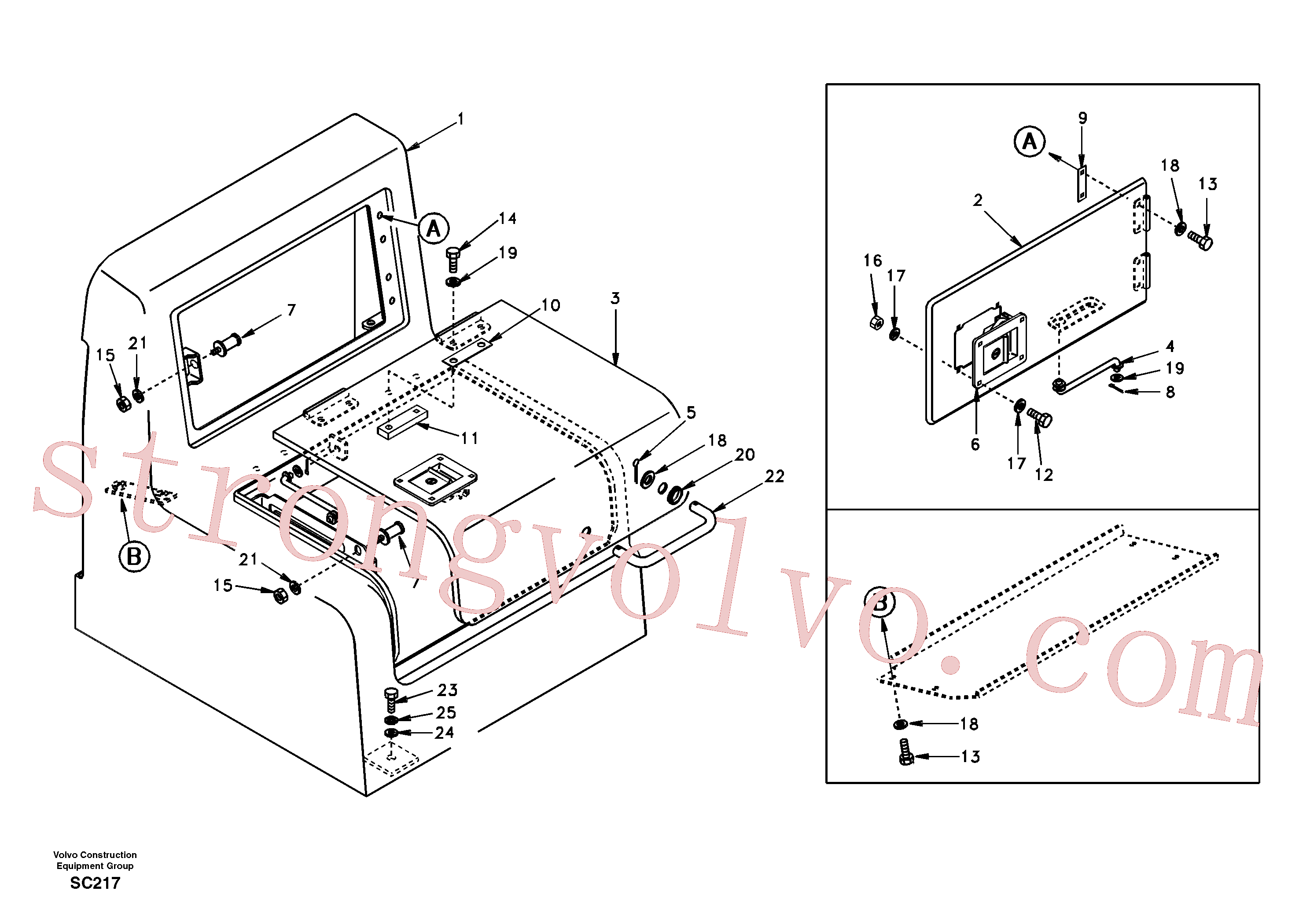 SA9131-11000 Volvo Caixa de ferramentas, blindagem(SC217 Montagem)