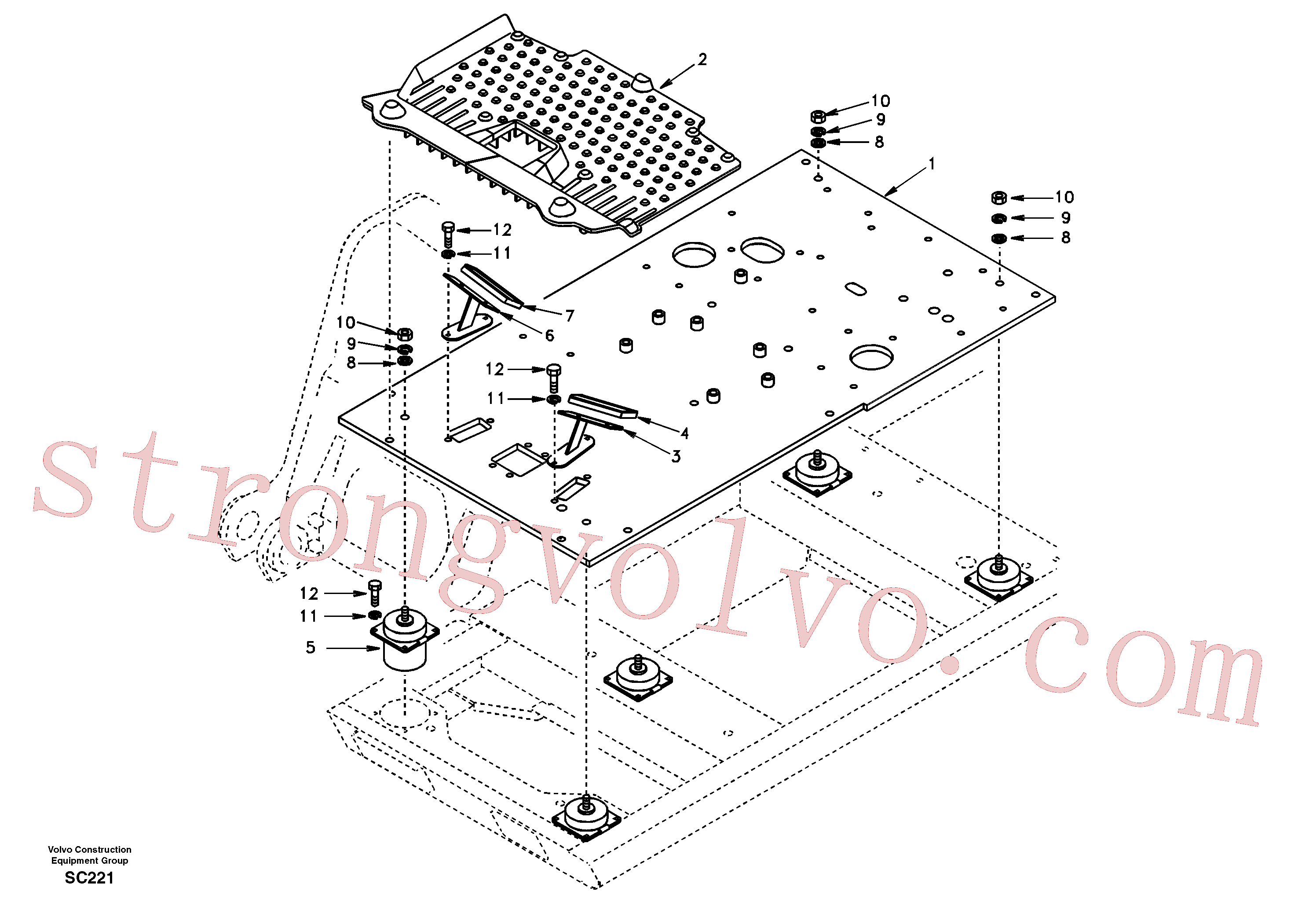 SA9213-10000 Volvo Chão da cabina(SC221 Montagem)