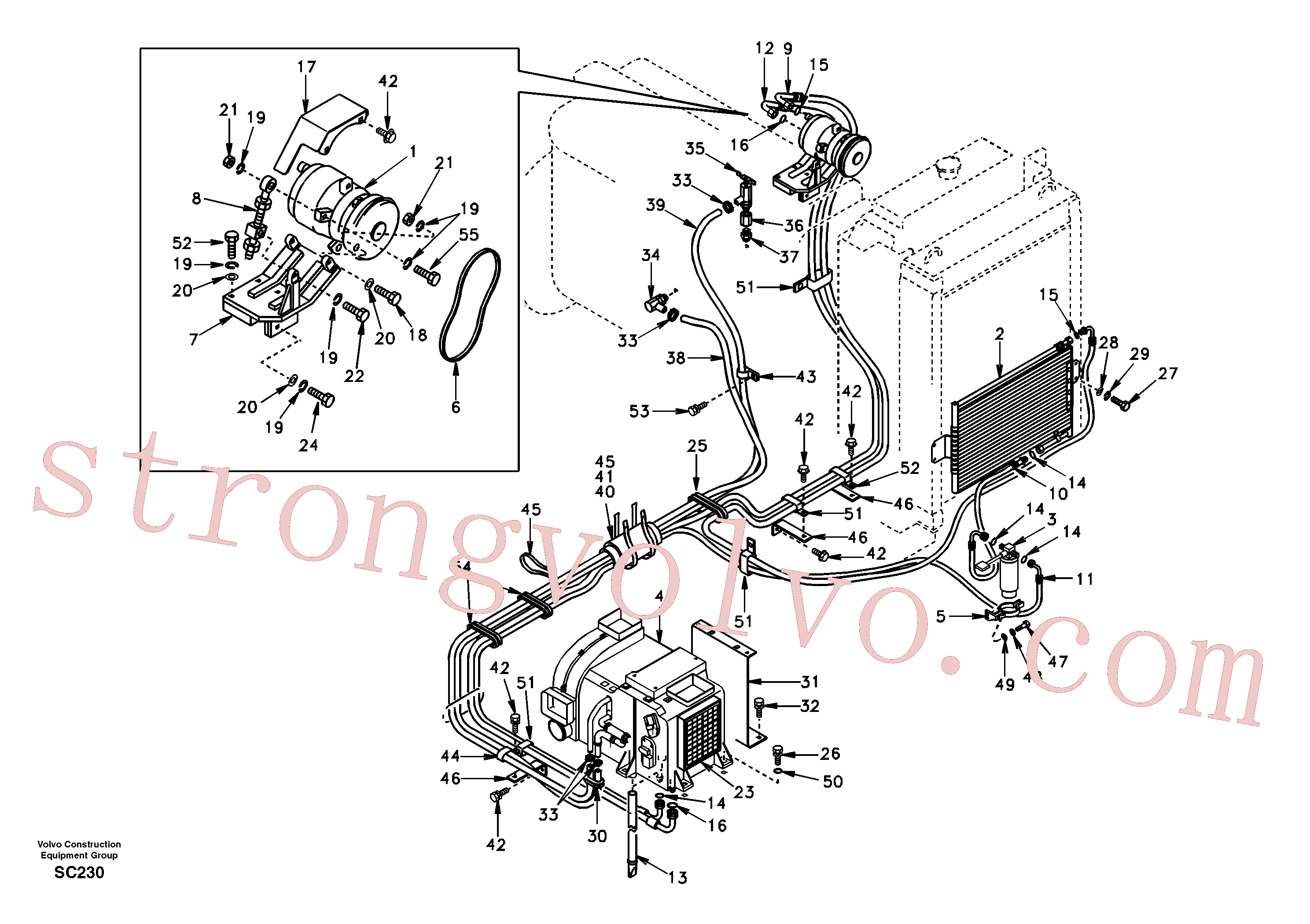 SA1024-00170 Weatherstrip Inscreva-se para Volvo Acessórios para escavadeira