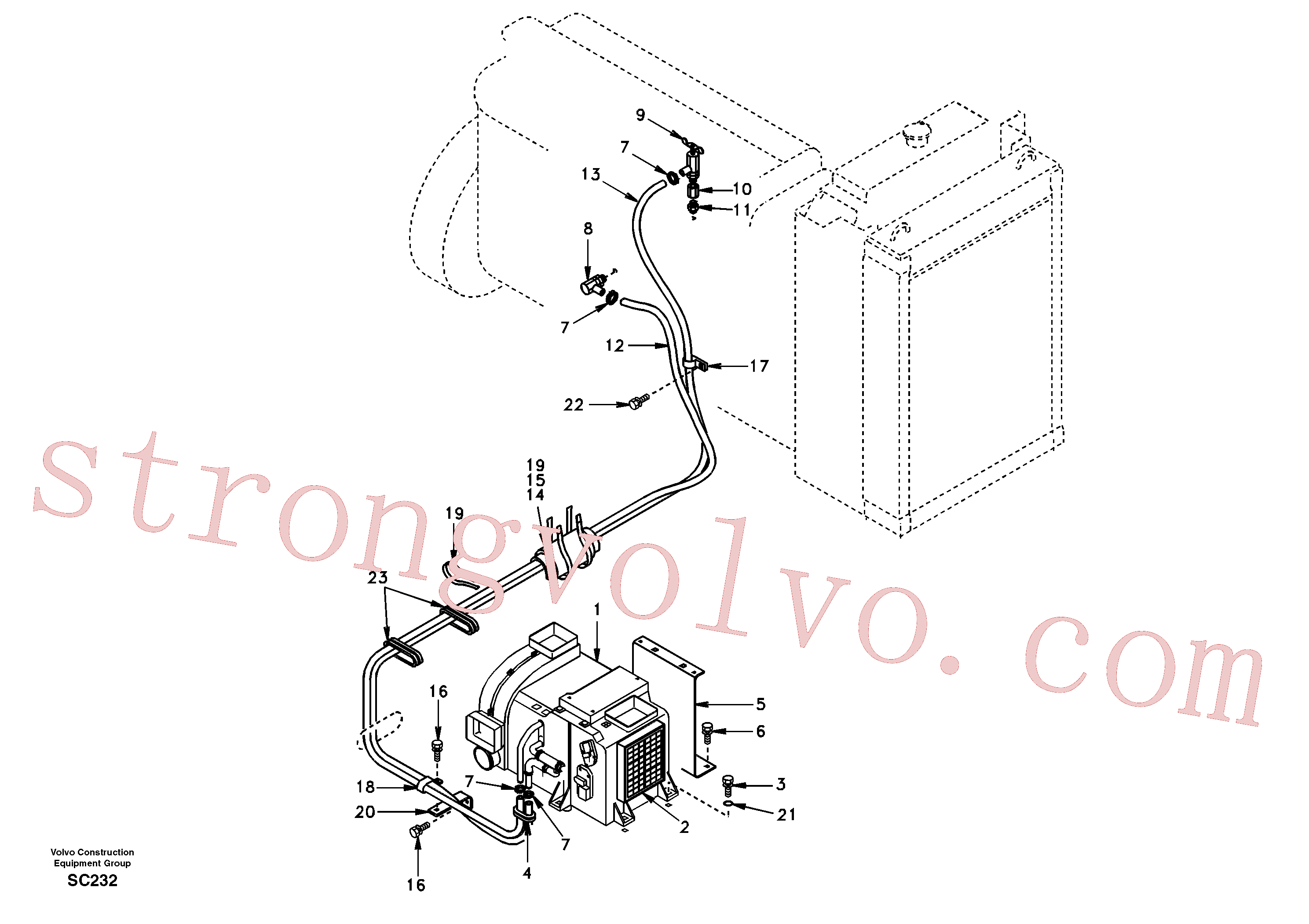 SA1125-00650 Volvo Linha de aquecimento(SC232 Montagem)