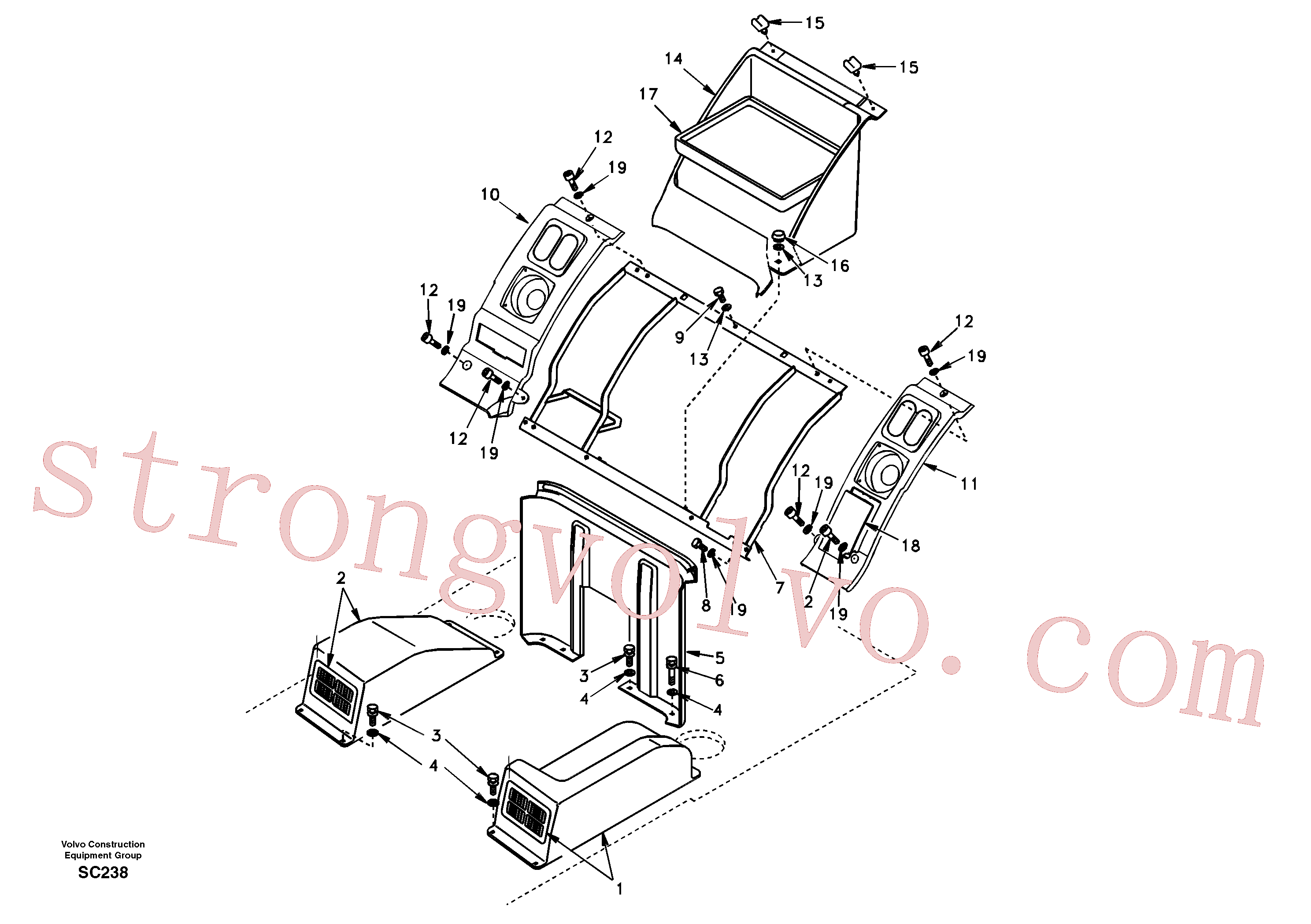 SA9041-10803 Volvo Painel de instrumentos, painel do rádio(SC238 Montagem)