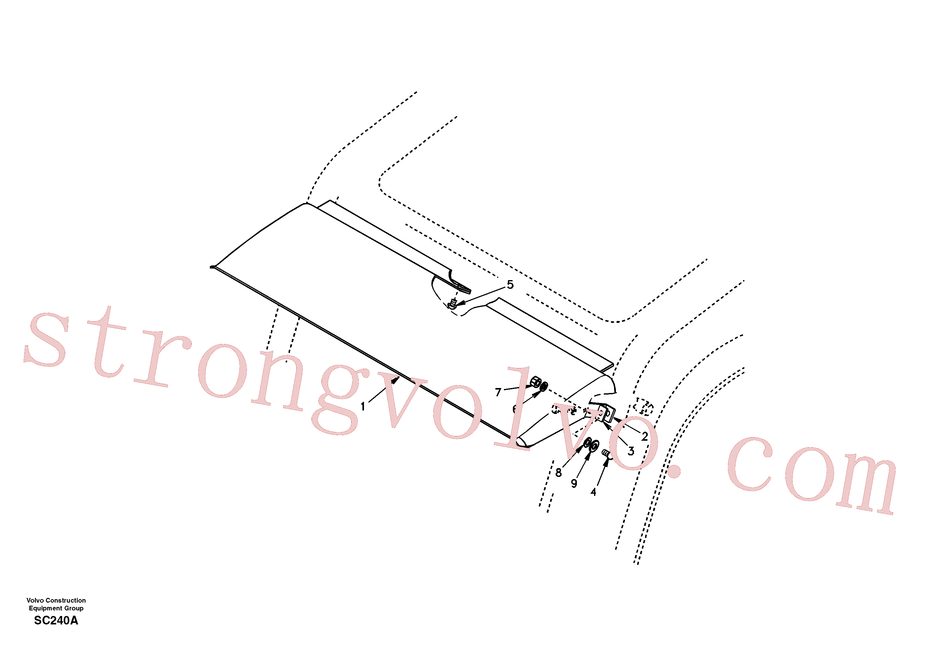 SA9111-10600 Volvo Pala de chuva, equipamento exterior(SC240A Montagem)