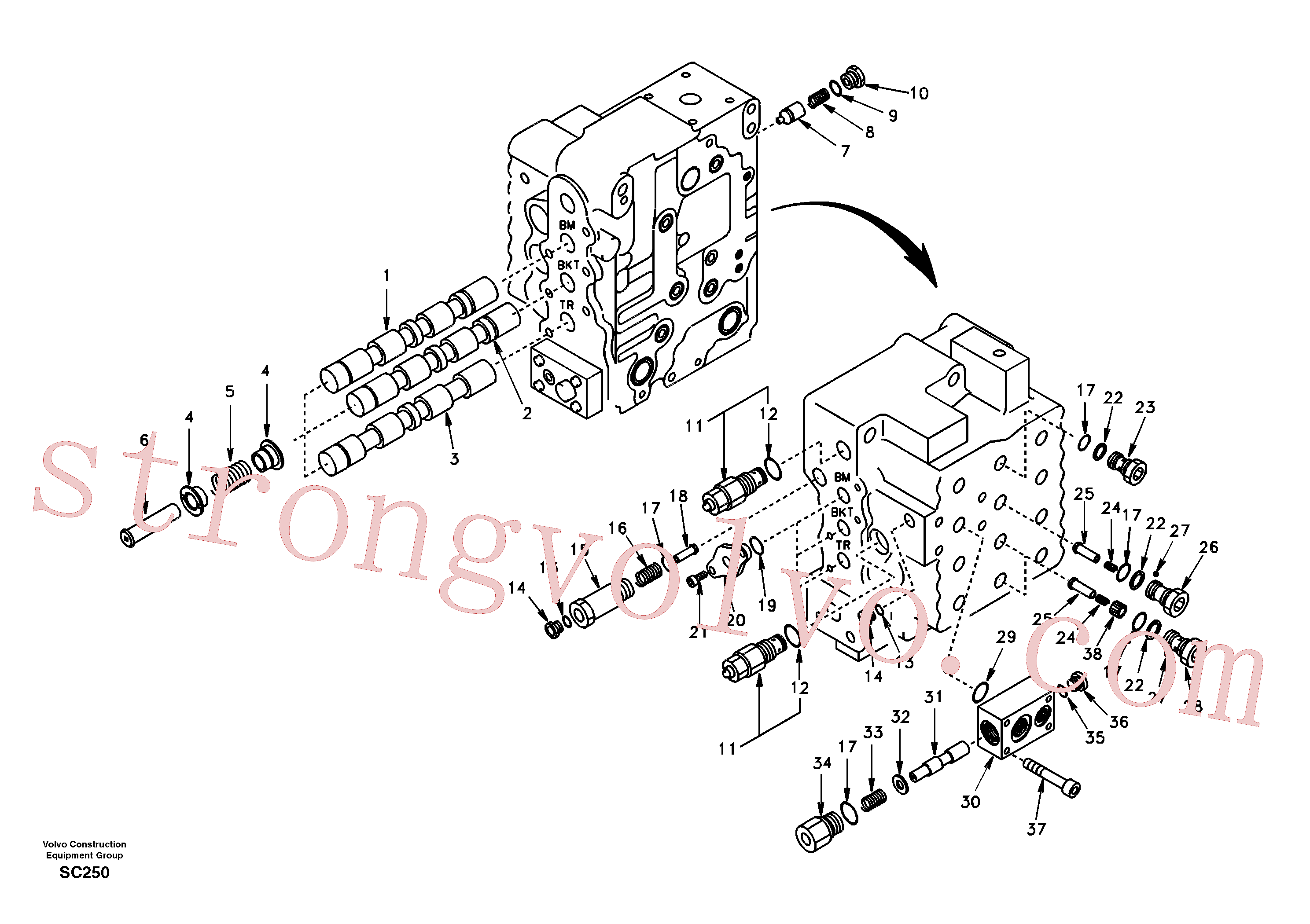 China Made SA8230-32830 Cap Volvo Acessórios para escavadeira