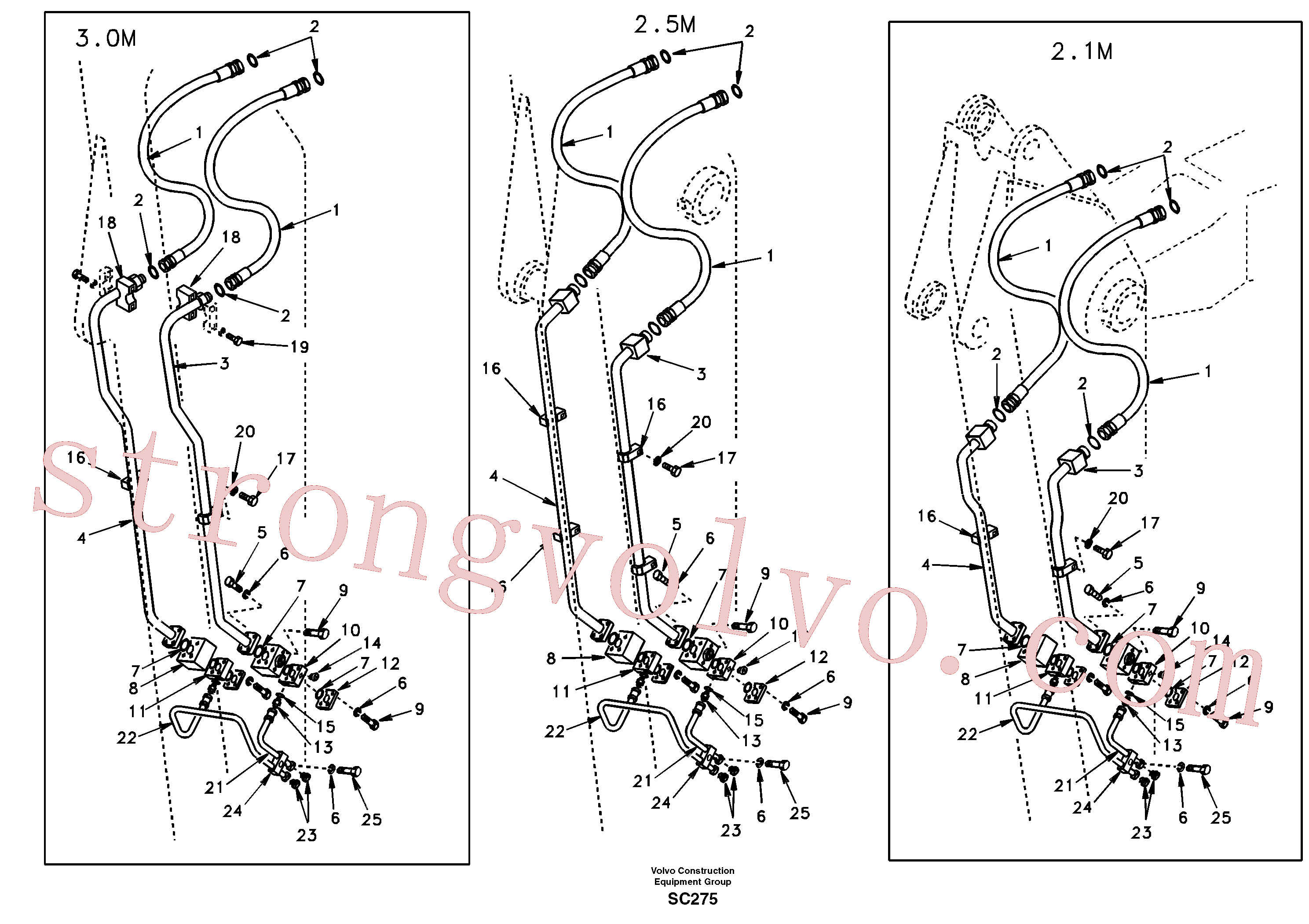 SA1174-53780 Volvo Hidráulica de serviço, martelo e cortador para braço de afundamento(SC275 Montagem)