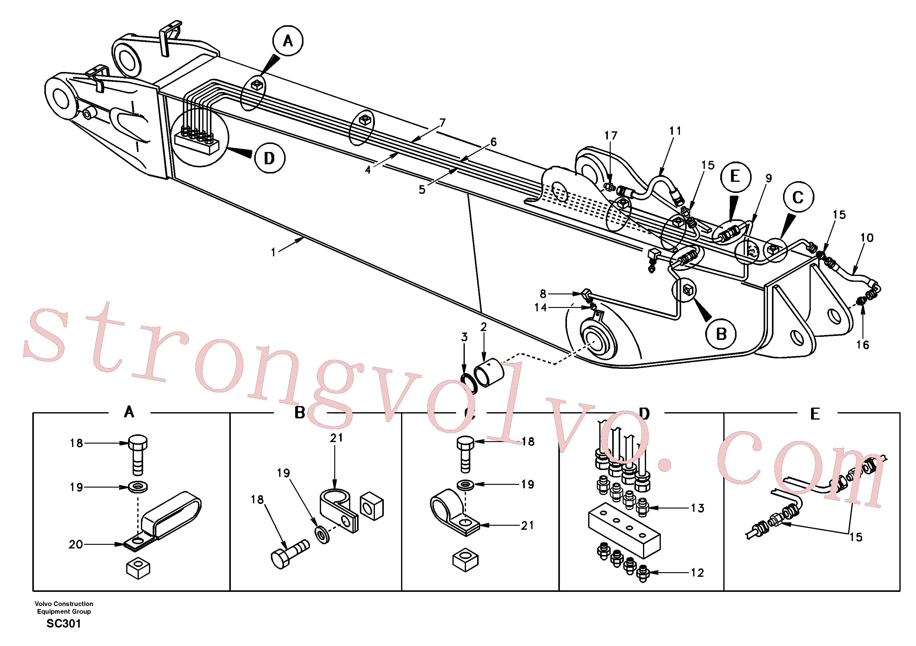 SA9482-02107 Mangueira completa Volvo escavadeira