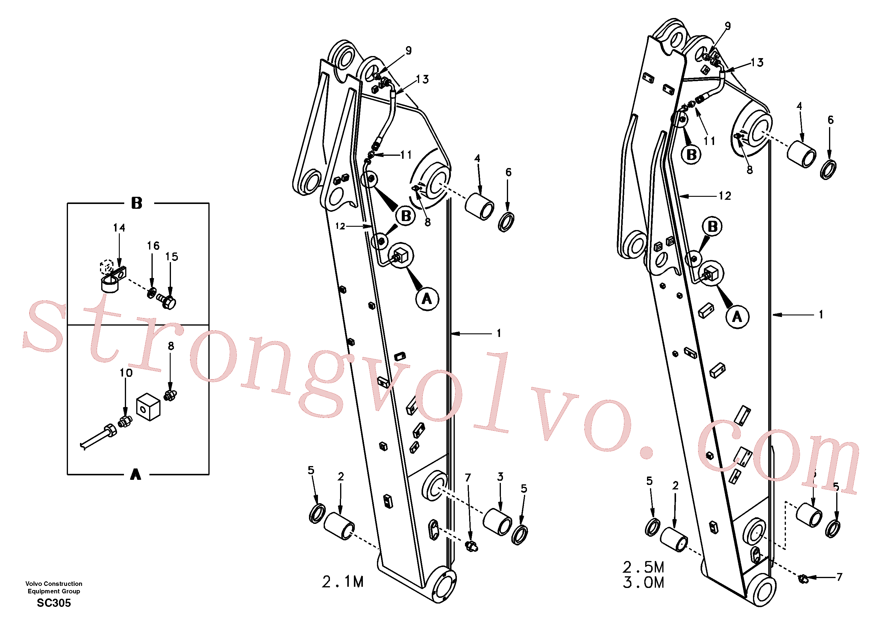 Volvo VOE14502969 Dipper Arm Volvo Acessórios para escavadeira