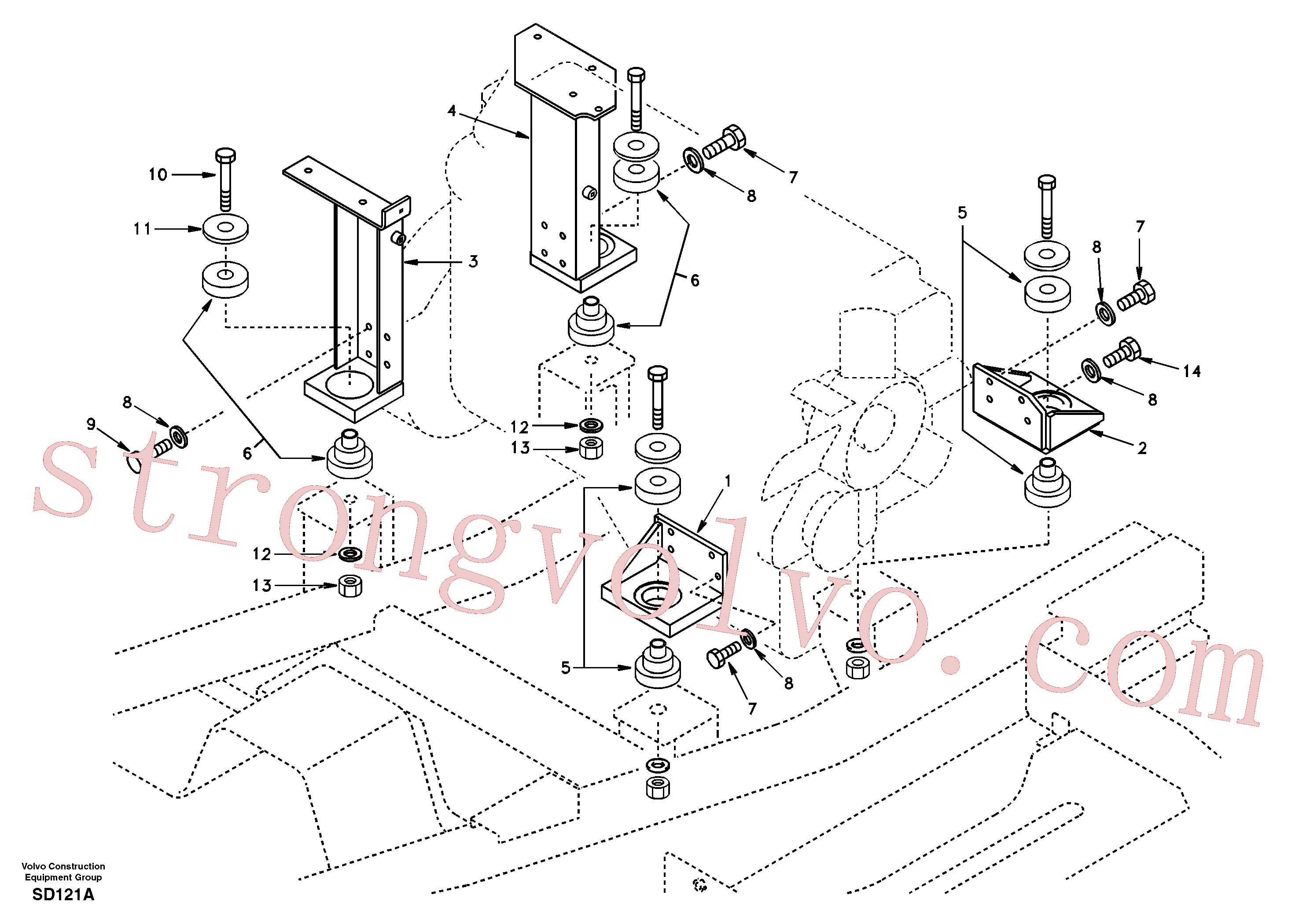 Volvo VOE991655 Porca sextavada Volvo Acessórios para escavadeira