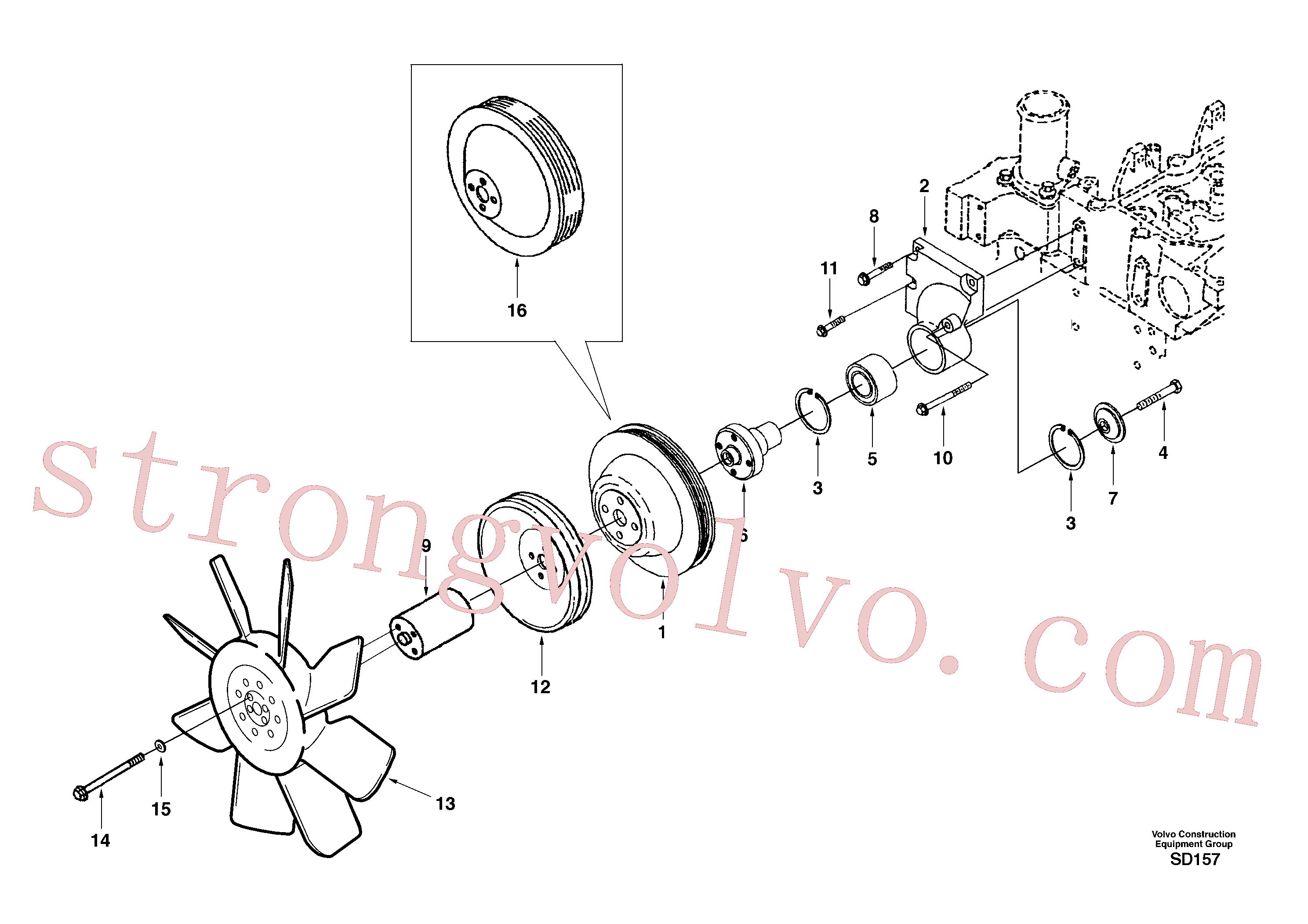 SA9011-21019 Volvo Accionamento de ventilador(SD157 Montagem)