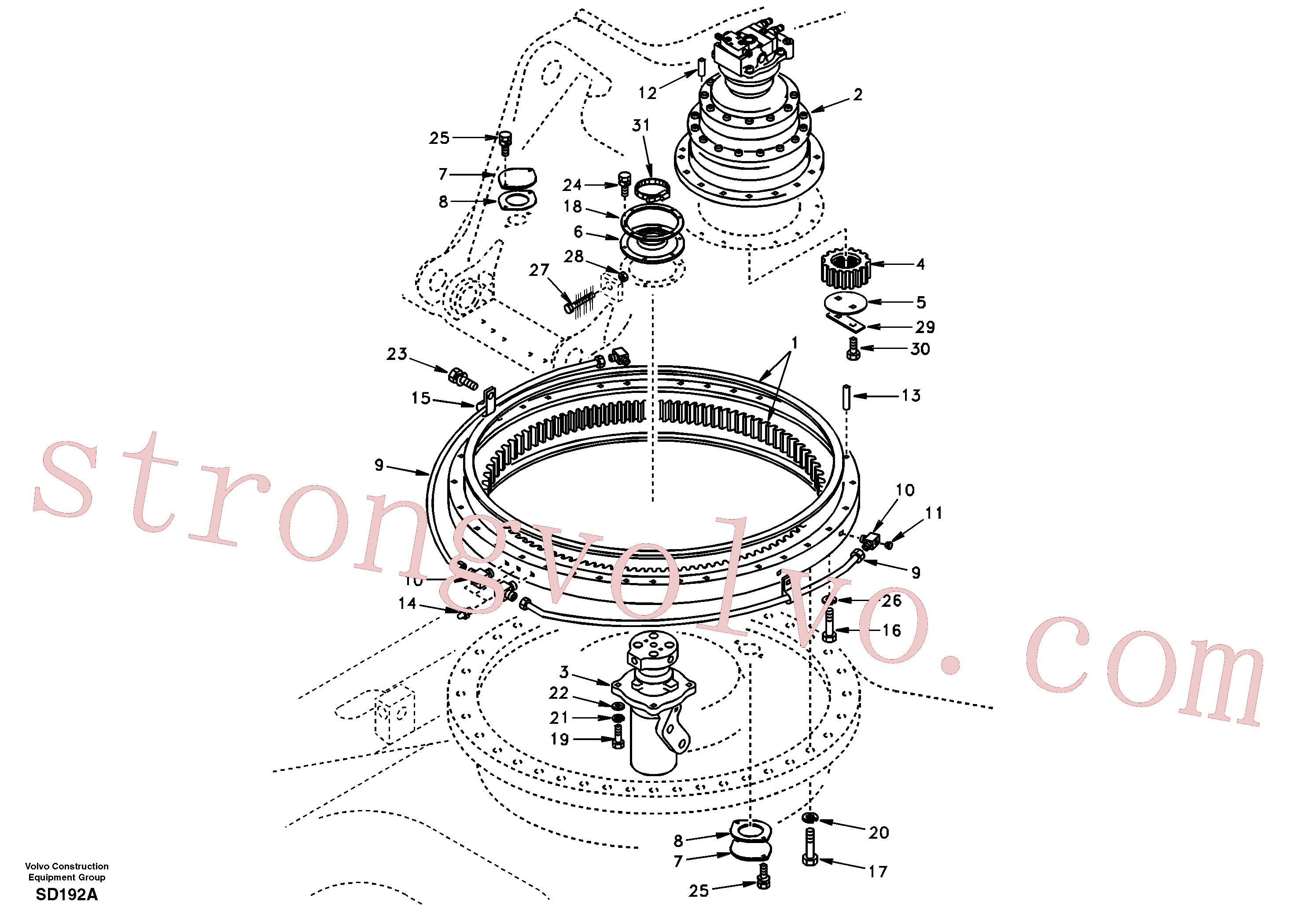 Atacado SA7118-38000 Drive Unit Volvo escavadeira