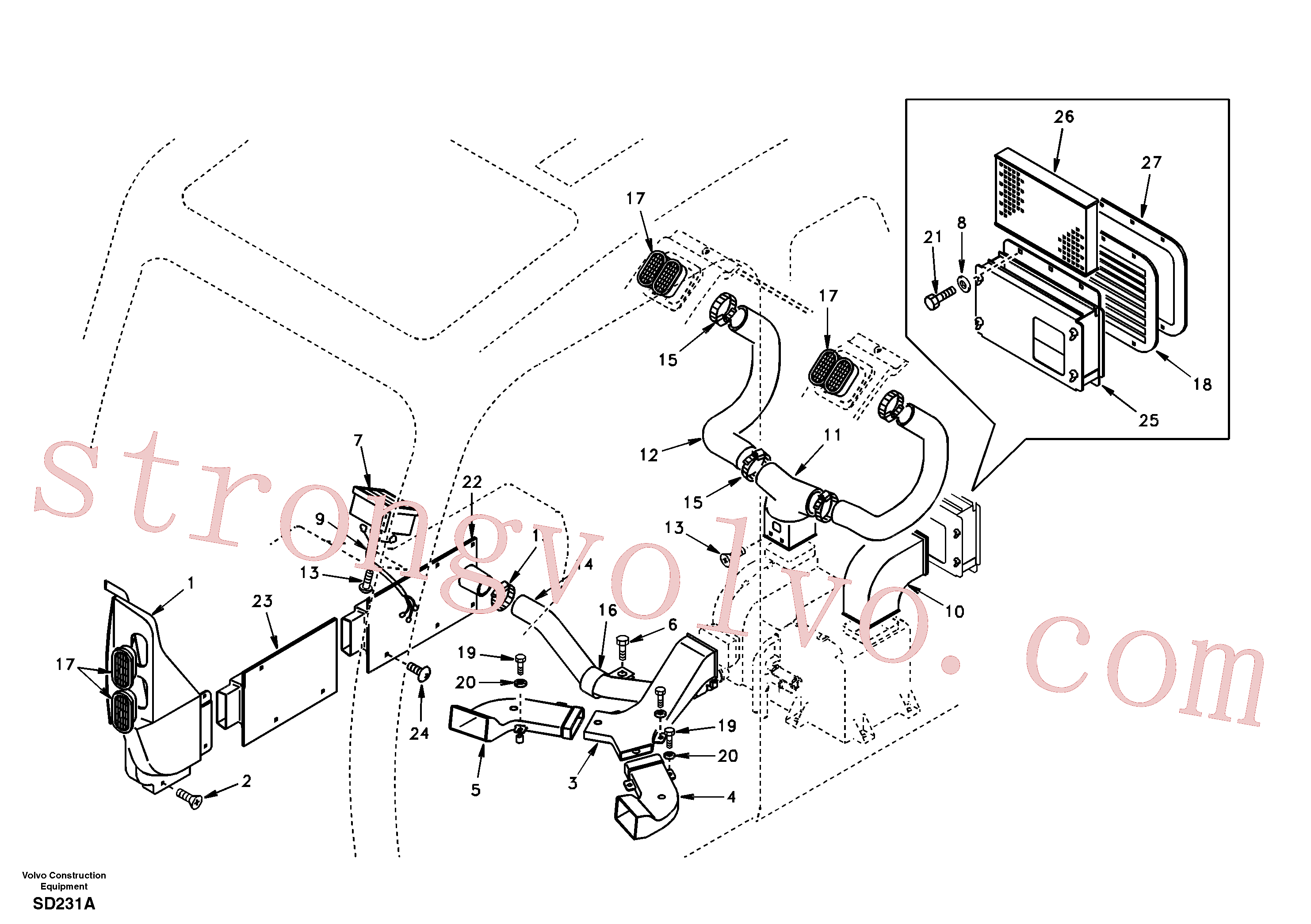 Volvo SA2025-02160 Braçadeira Volvo Acessórios para escavadeira