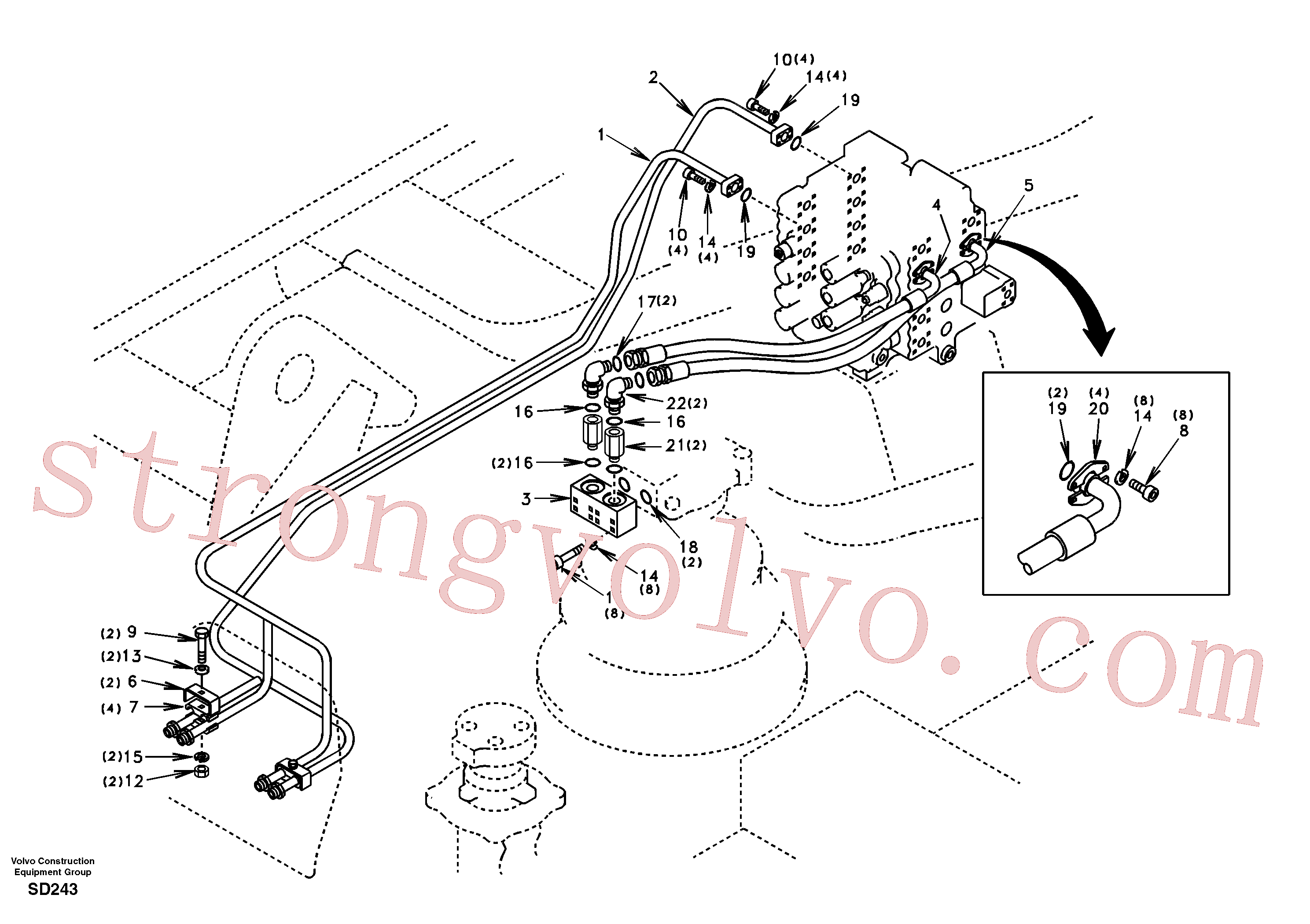Volvo Montagem SA1142-03970 Clamp Acessórios