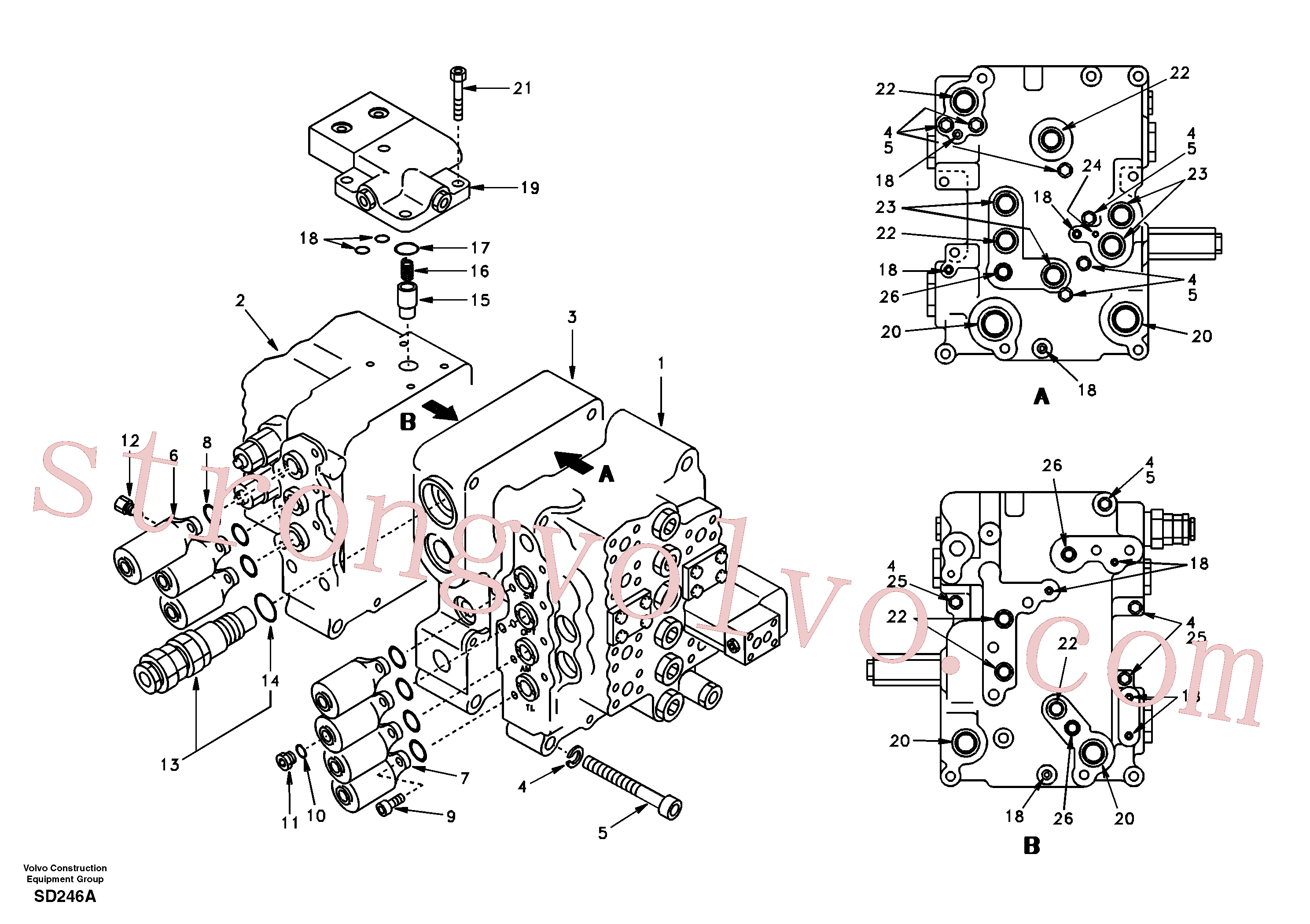 SA8230-12810 Volvo Válvula de comando com acessórios.(SD246A Montagem)