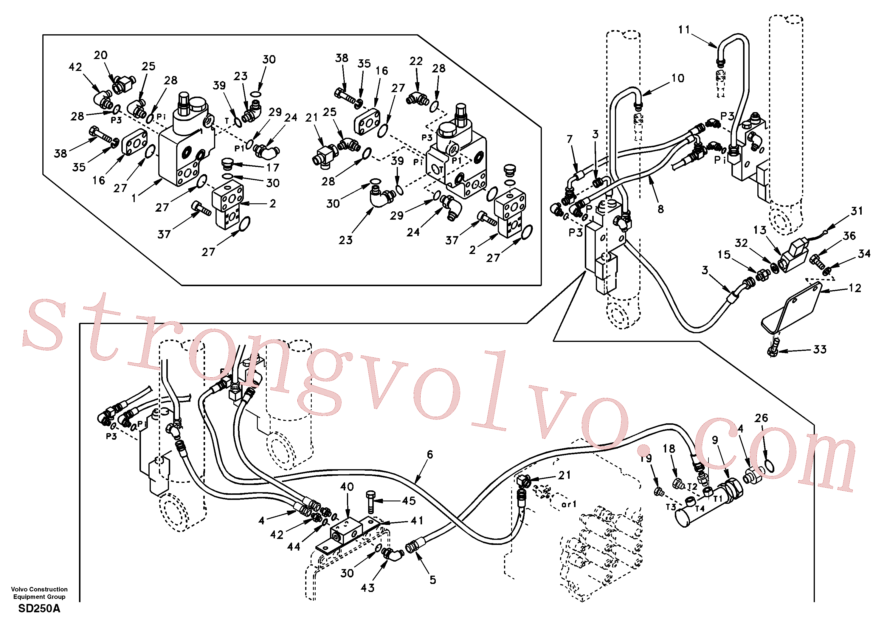 SA9453-02619 Volvo Hidráulica de serviço, ruptura da lança(SD250A Montagem)