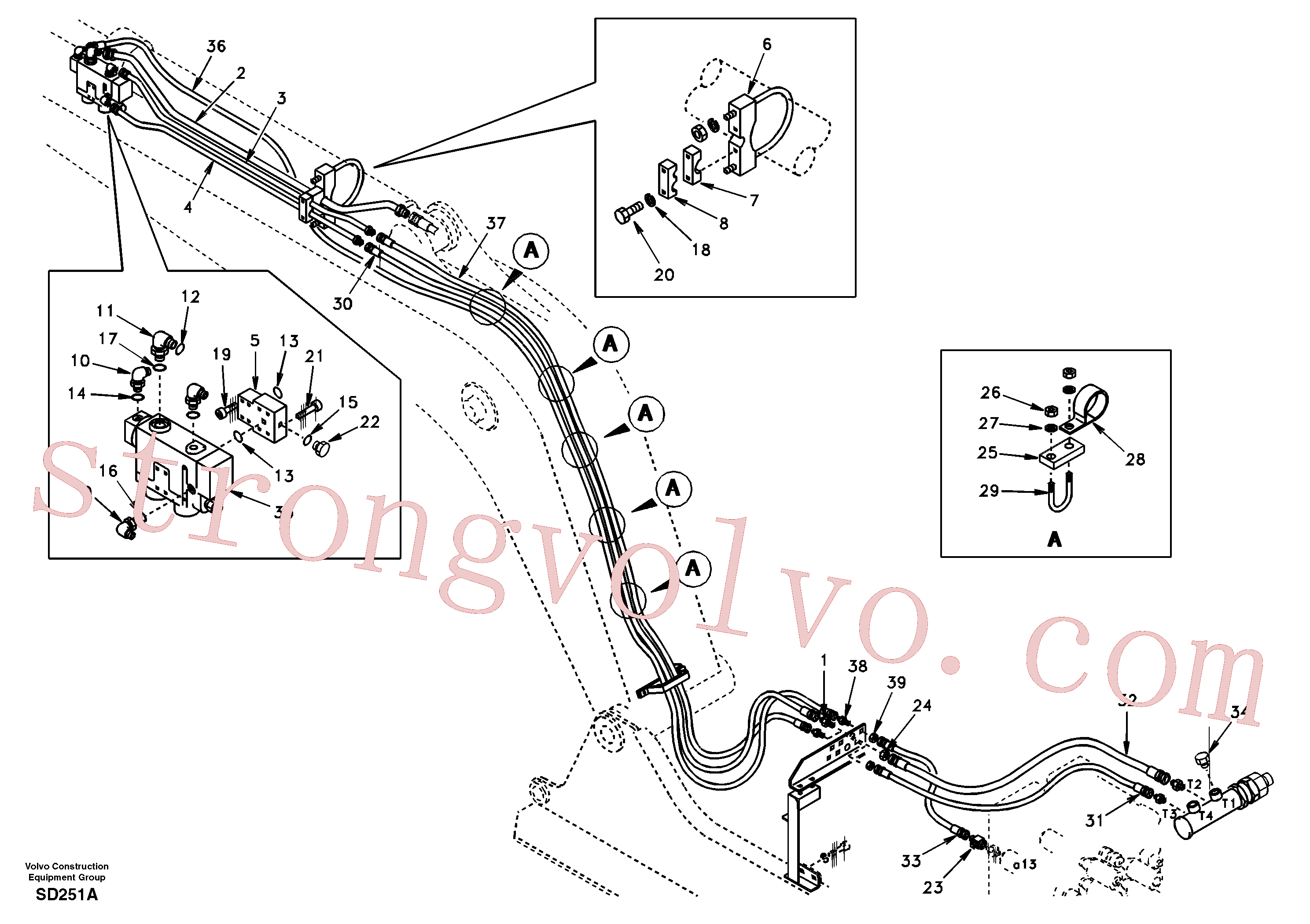 Volvo Montagem SA9452-03511 Hose Acessórios