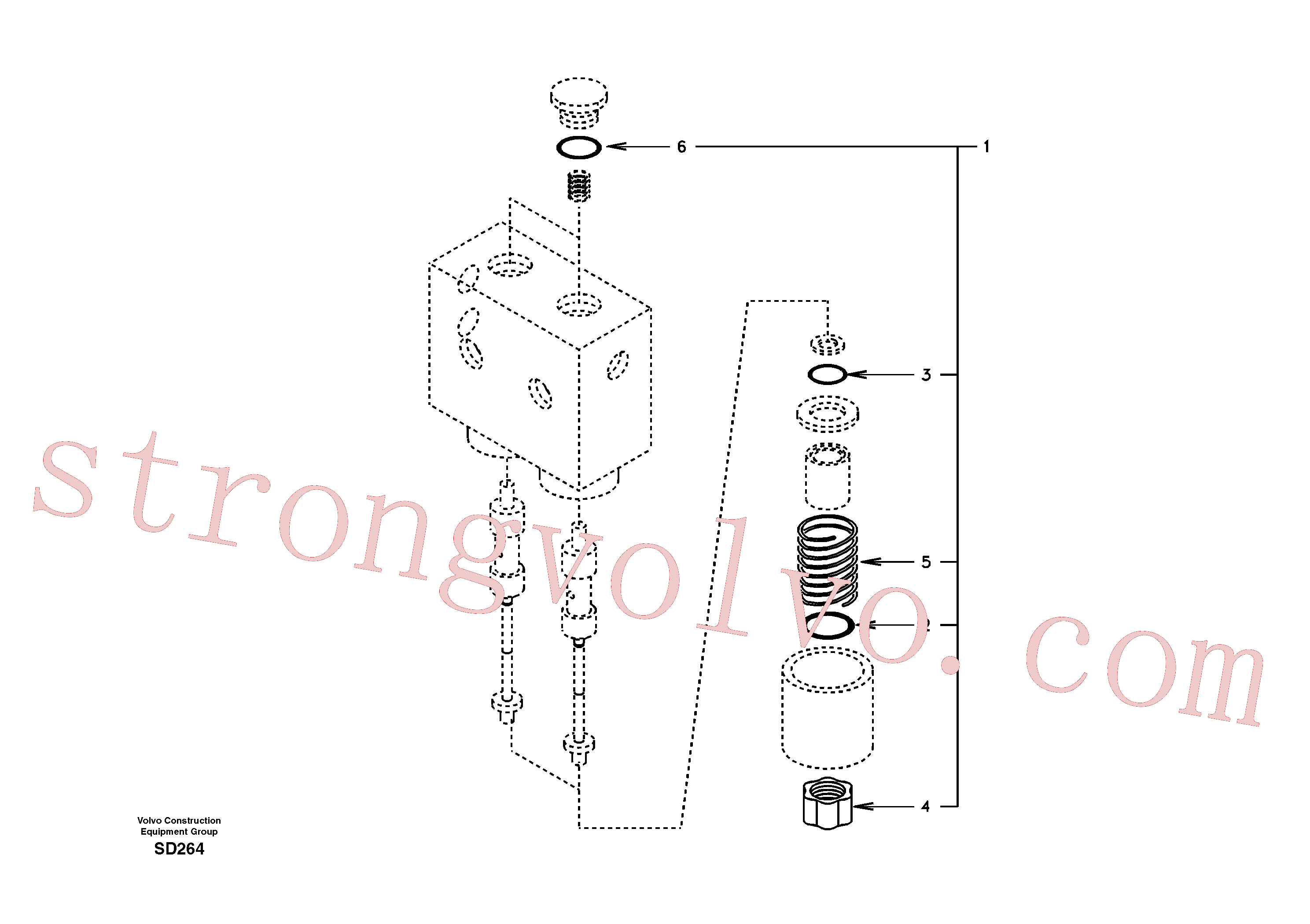 SA1148-01621 Volvo Sistema servomotor, válvula solenóide(SD264 Montagem)