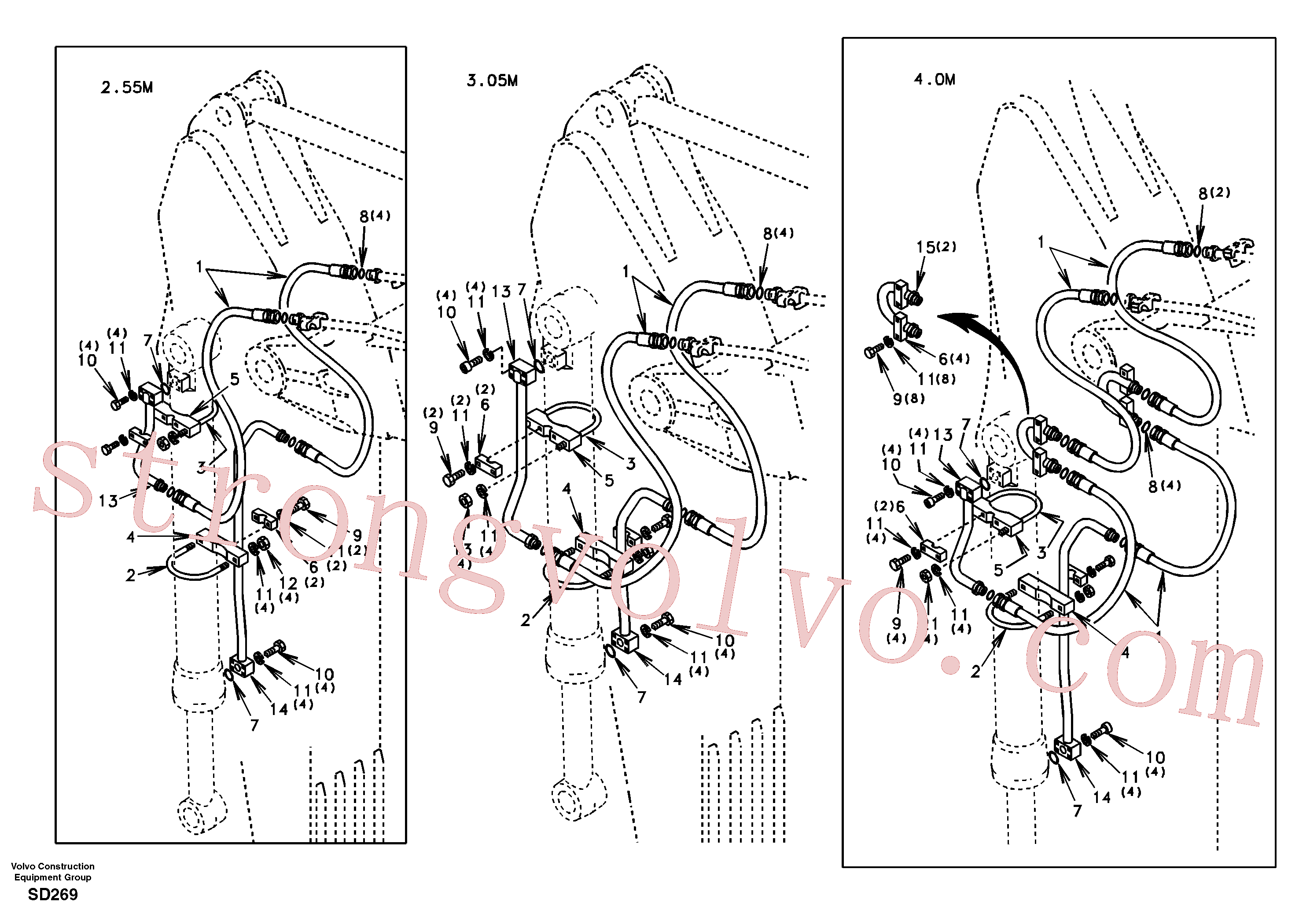 SA9401-16633 Volvo Hidráulica de serviço, ruptura do braço de afundamento(SD269 Montagem)
