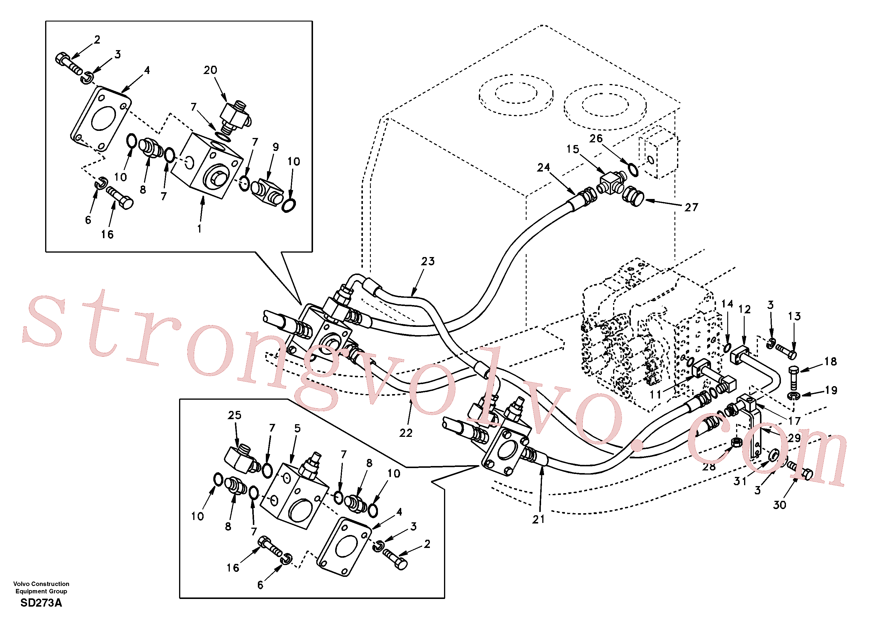 SA9453-06217 Mangueira completa Volvo escavadeira