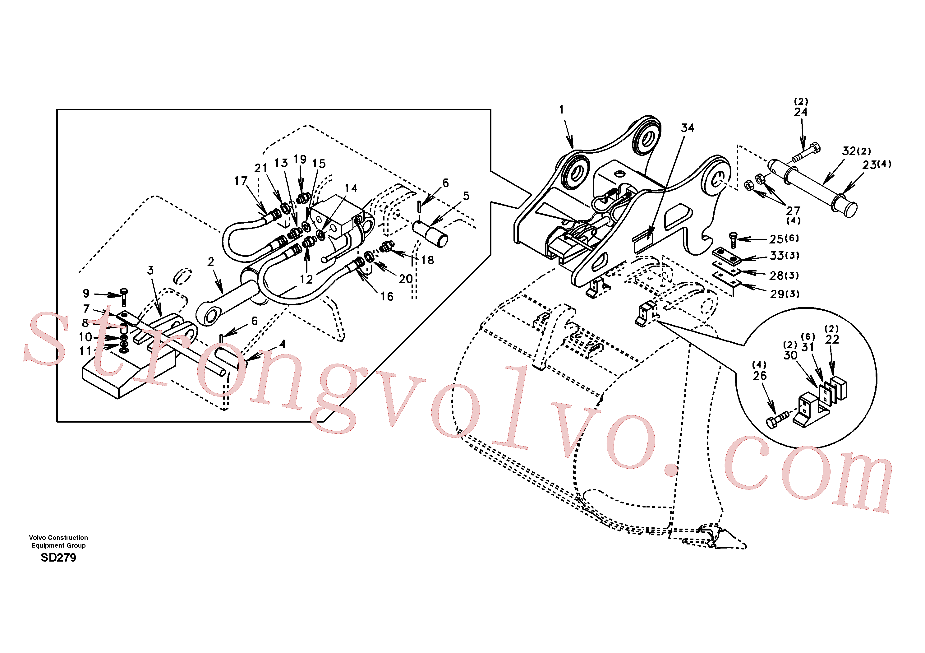 VOE14559508 Volvo Suporte de acoplamento, QuickFit(SD279 Montagem)