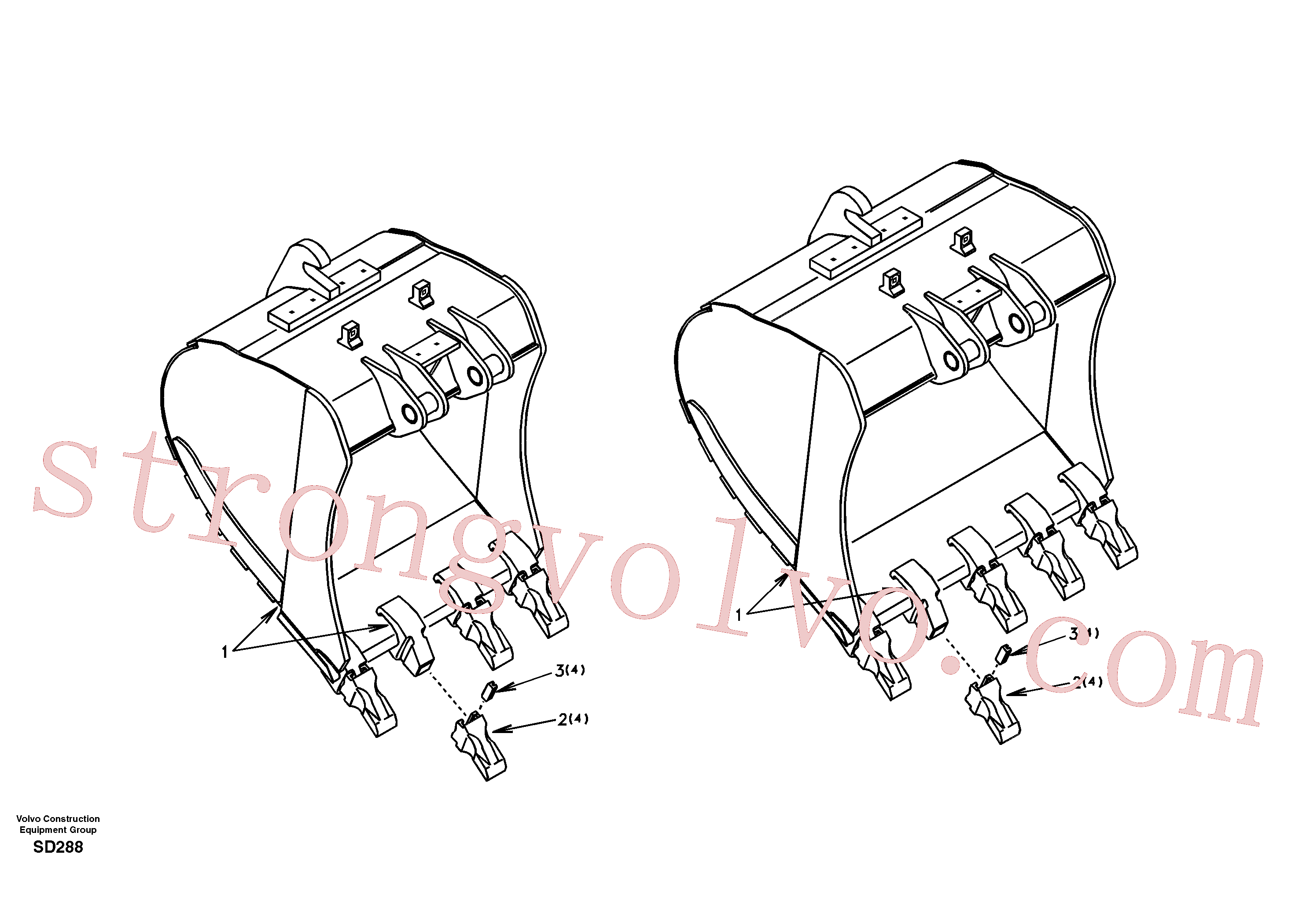 China Made SA1171-70130 Caçamba normal Volvo Acessórios para escavadeira