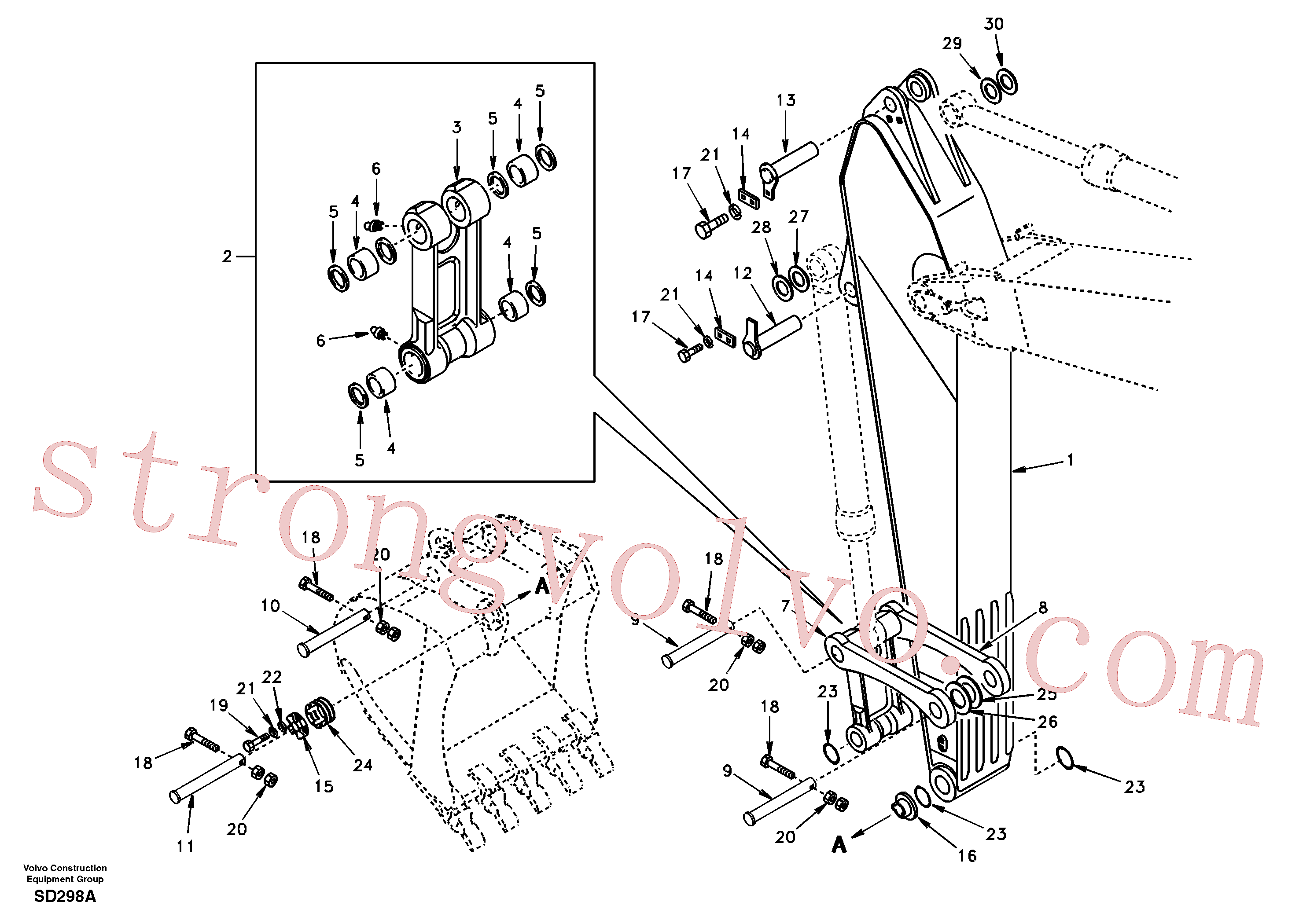 SA1172-00791 Volvo Elos do braço de afundamento(SD298A Montagem)