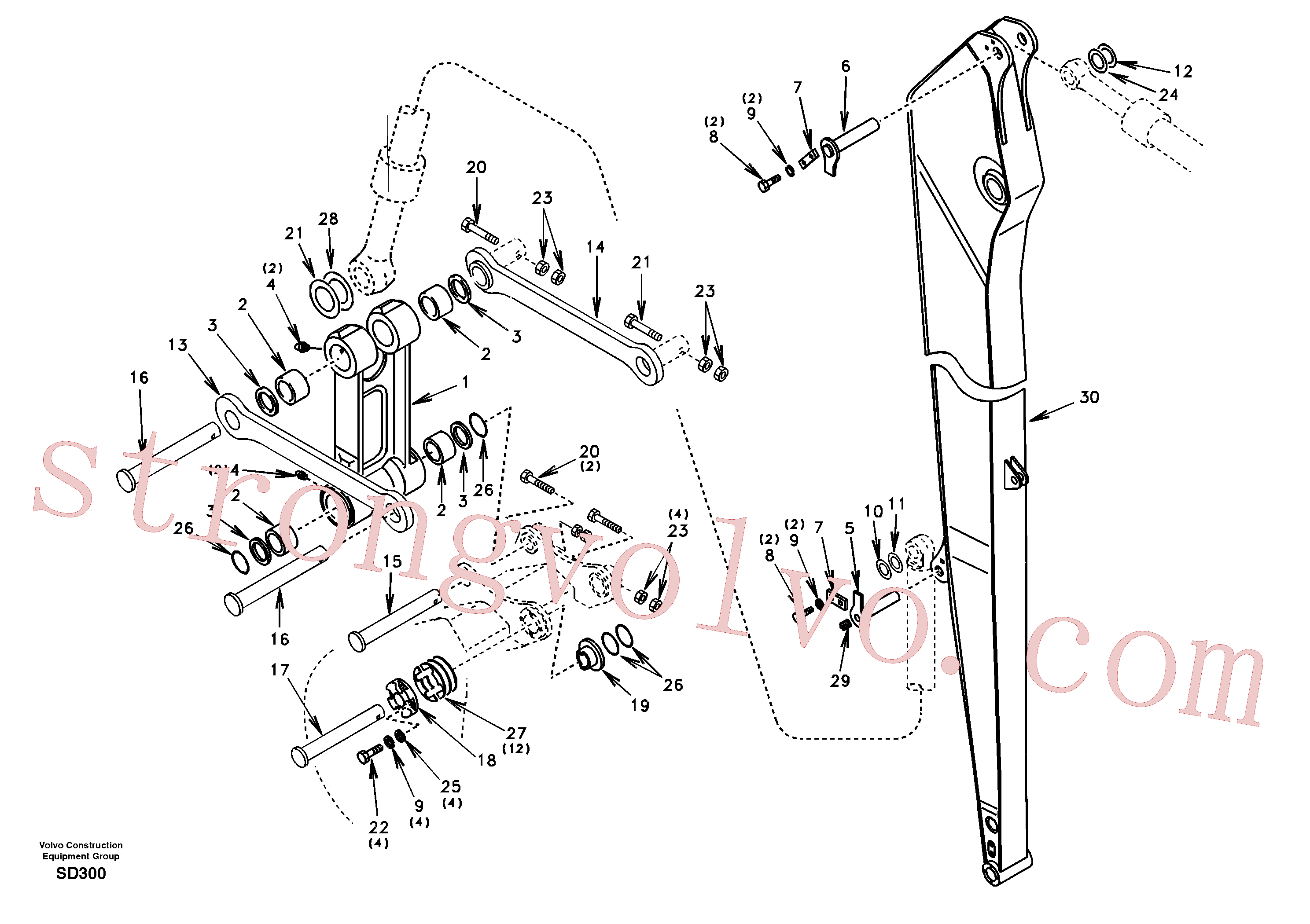 China Made SA1172-04330 Arm Volvo Acessórios para escavadeira