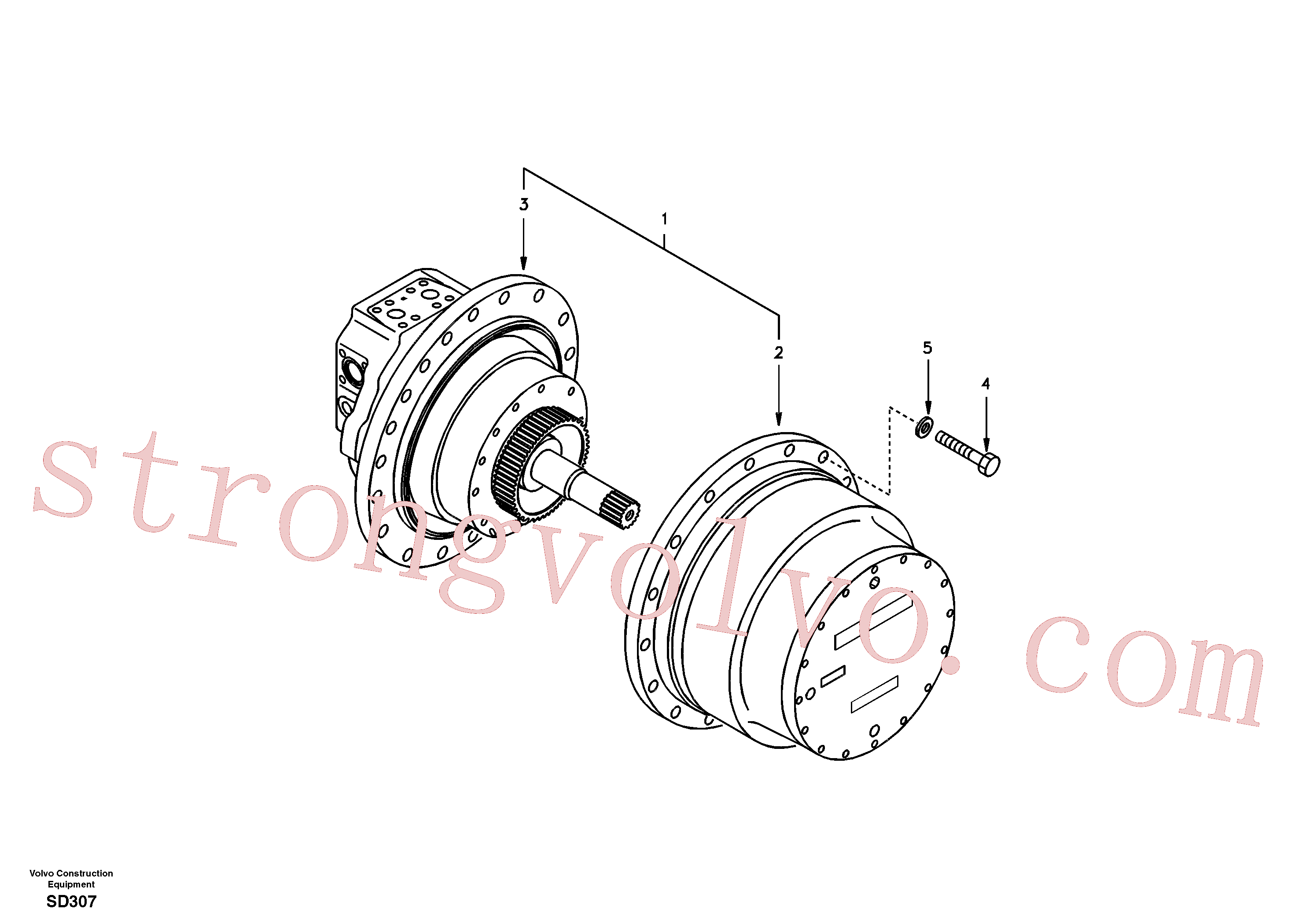 Volvo Montagem SA7117-38060 Caixa de mudanças Acessórios