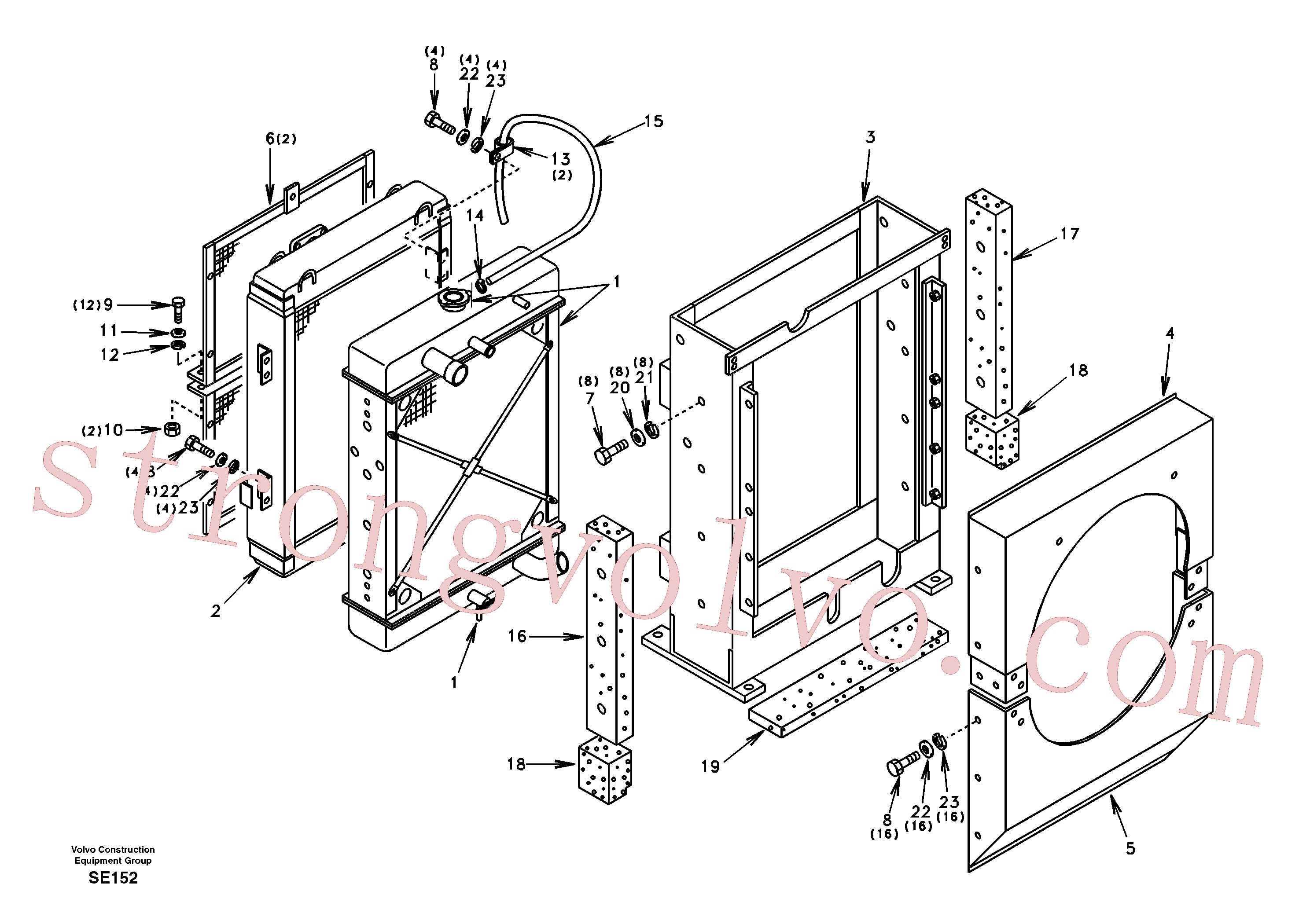 SA9111-10600 Volvo Radiador(SE152 Montagem)