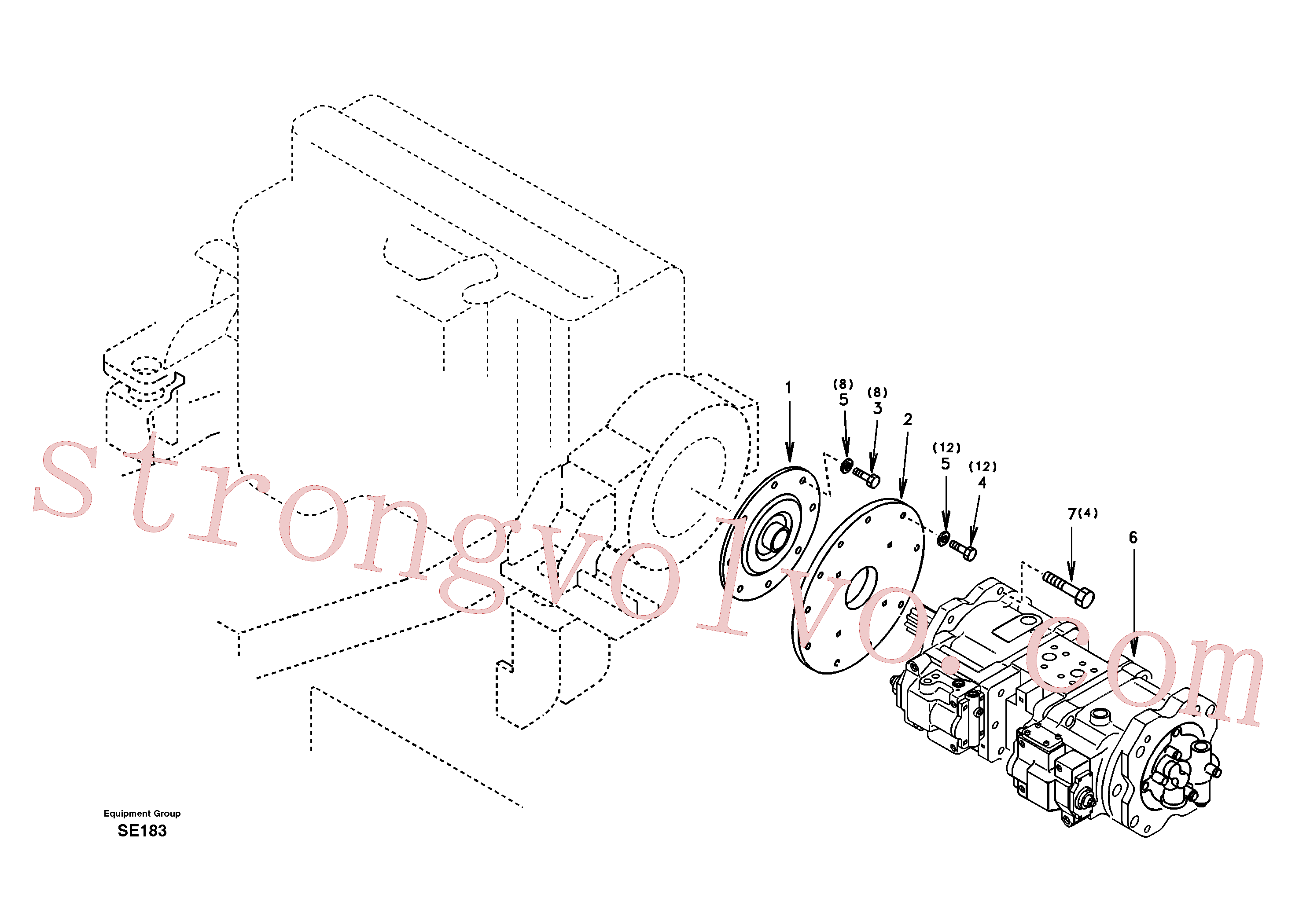 SA7220-00700 Volvo Caixa de engrenagens da bomba com peças de montagem(SE183 Montagem)