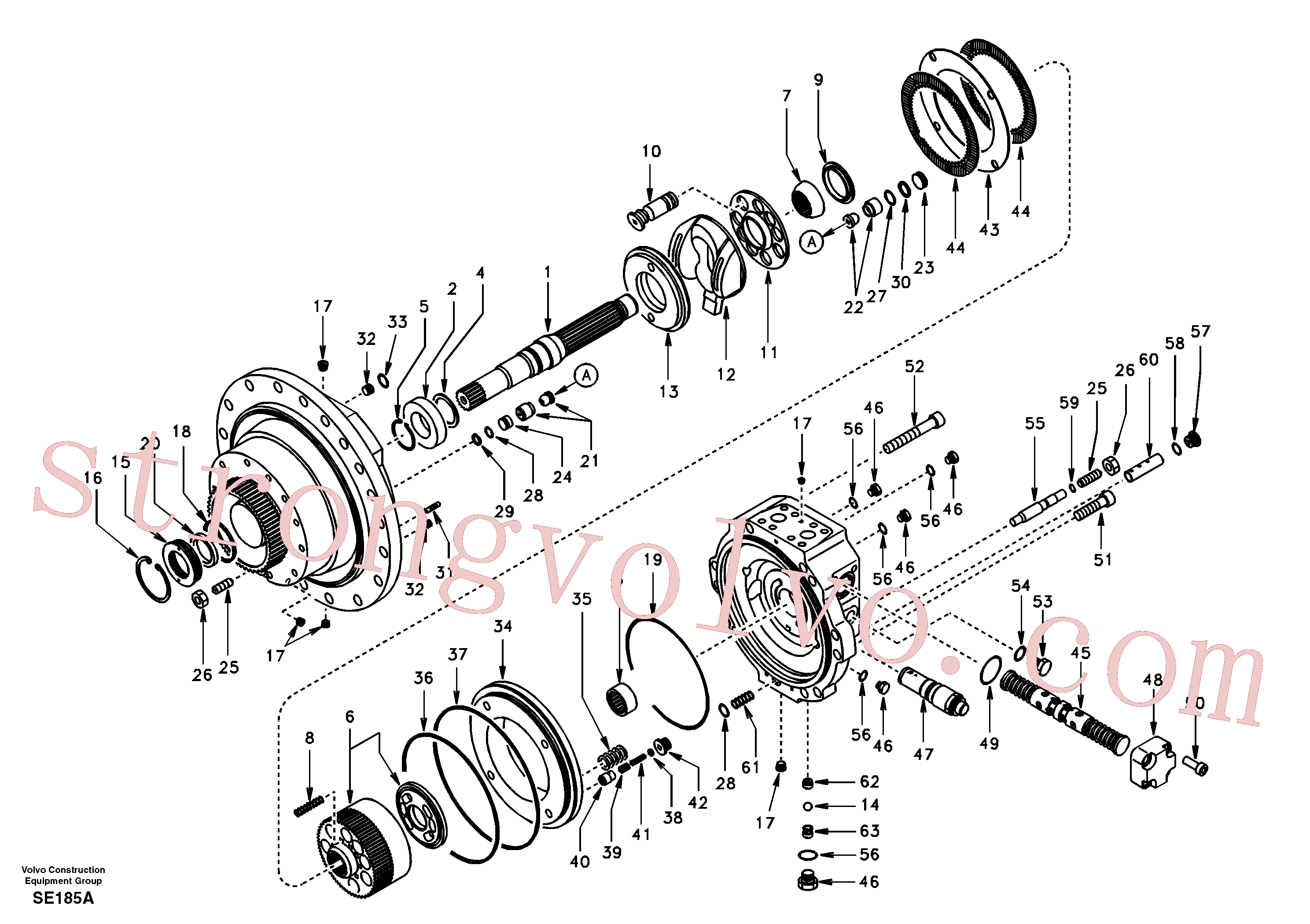 SA7240-10601 Travel motor Volvo escavadeira