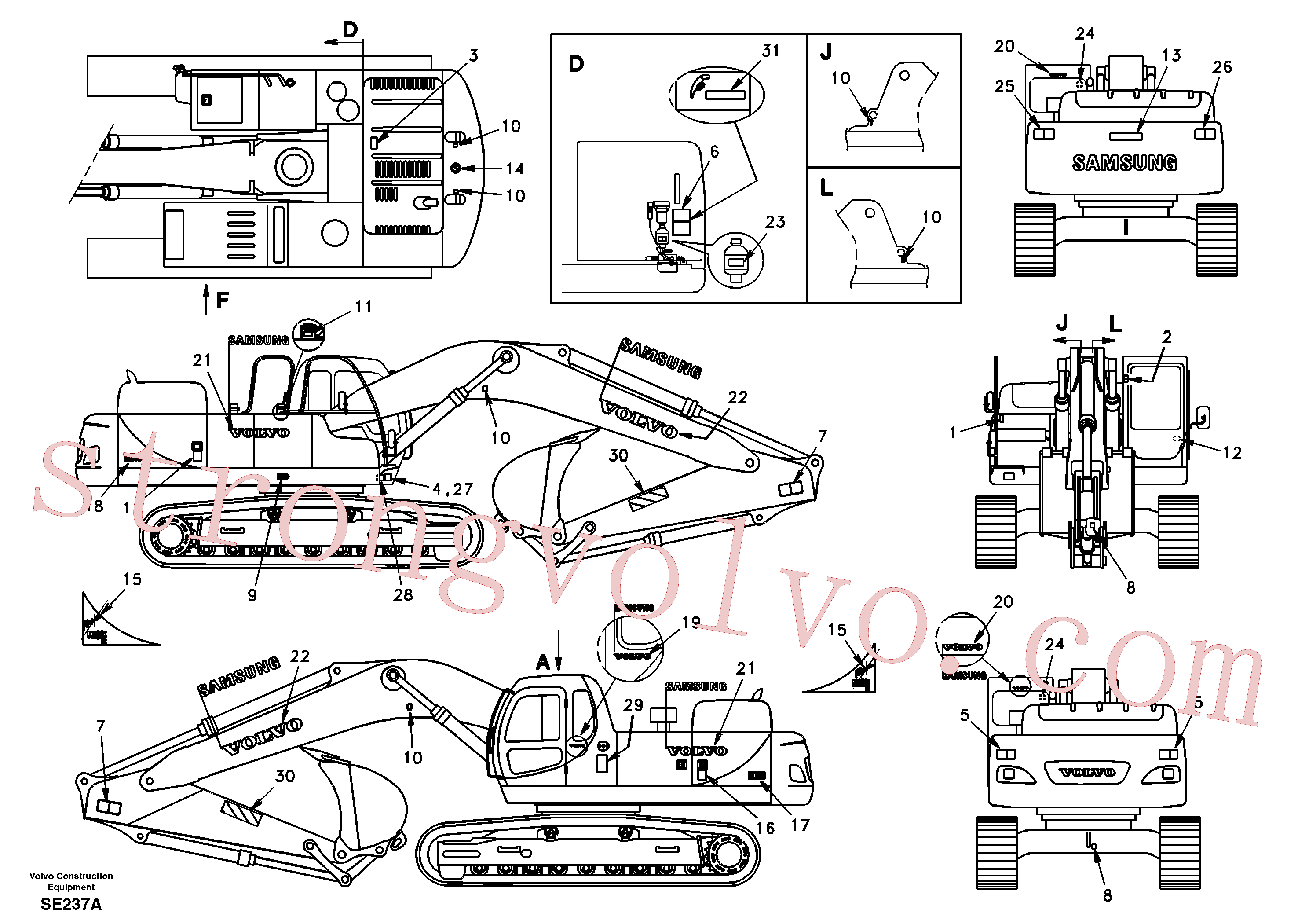 Atacado SAP4100152 Rebite Volvo escavadeira