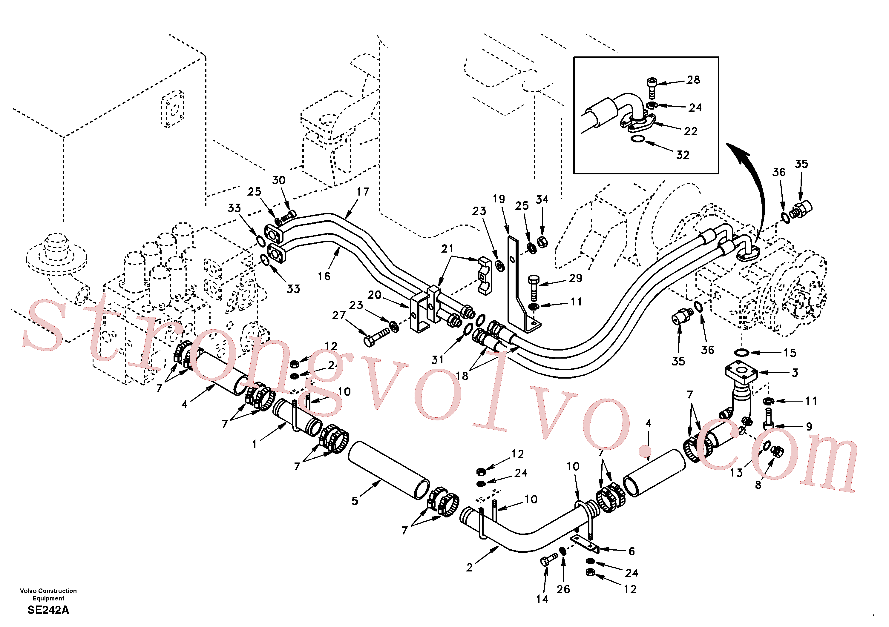 Volvo SA1042-04682 Bracket Volvo Acessórios para escavadeira
