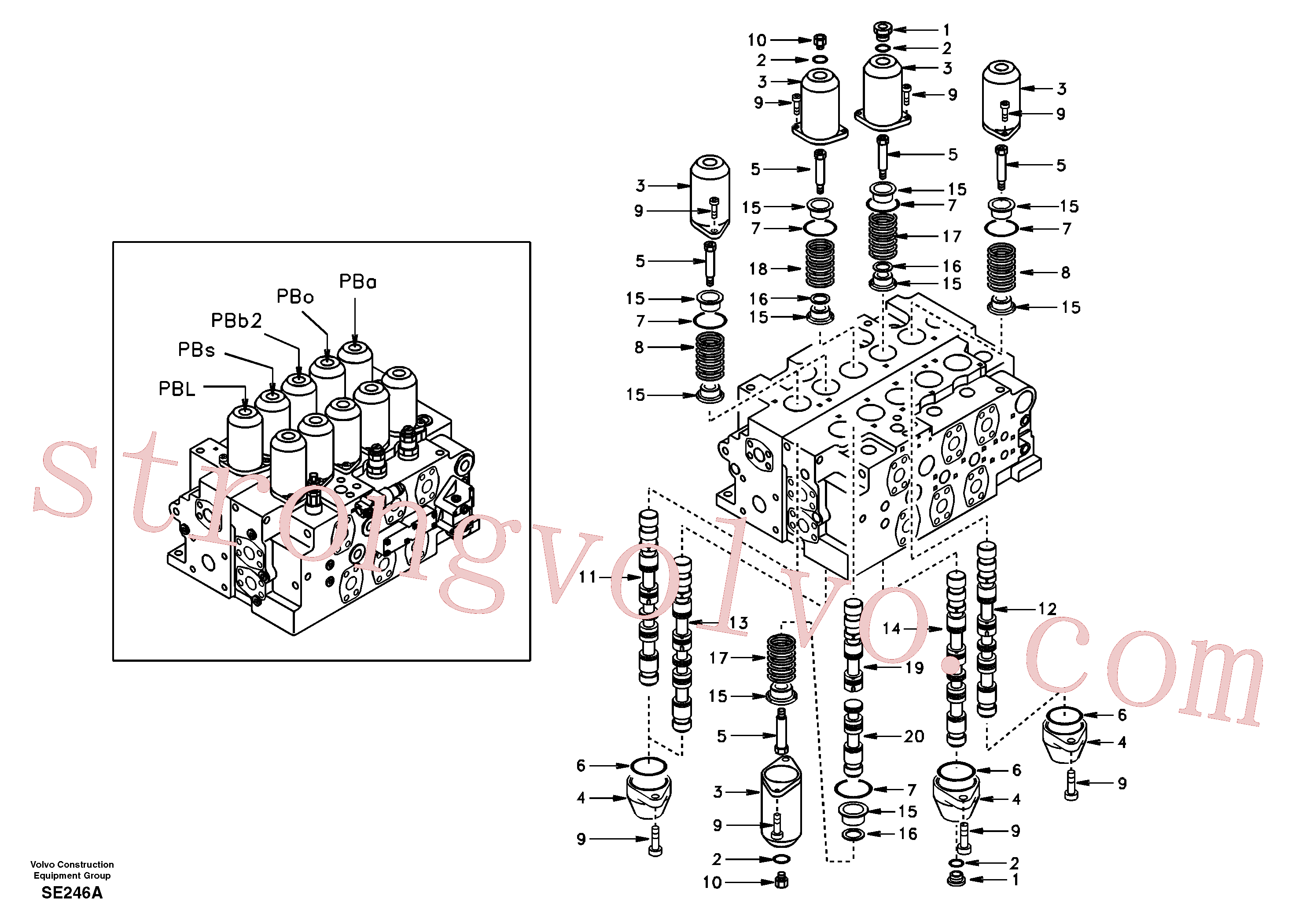 China Made SA1142-05712 Control valve Volvo Acessórios para escavadeira