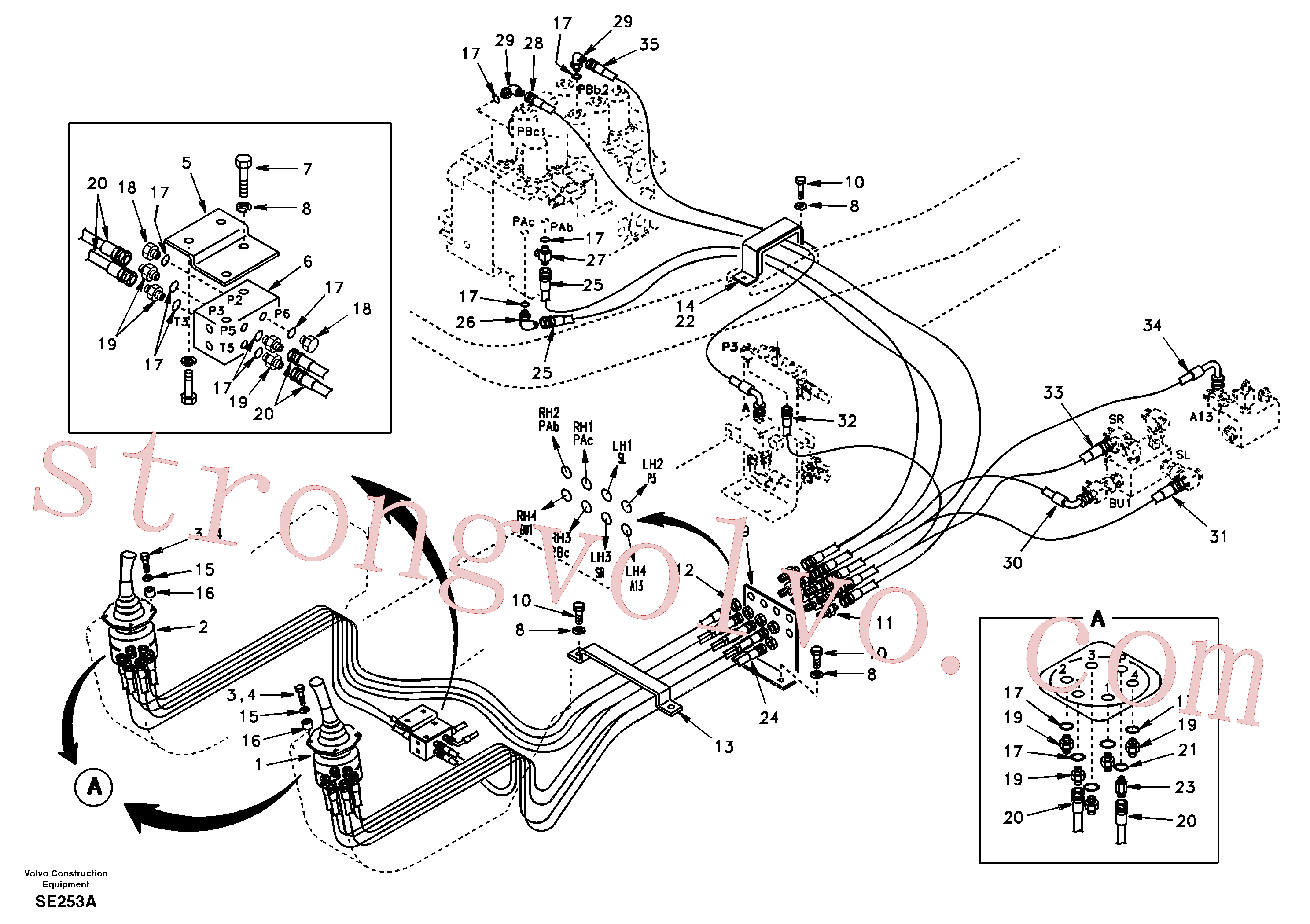 SA9451-03310 Volvo Sistema servomotor, válvula de comando para válvula de comando à distância(SE253A Montagem)