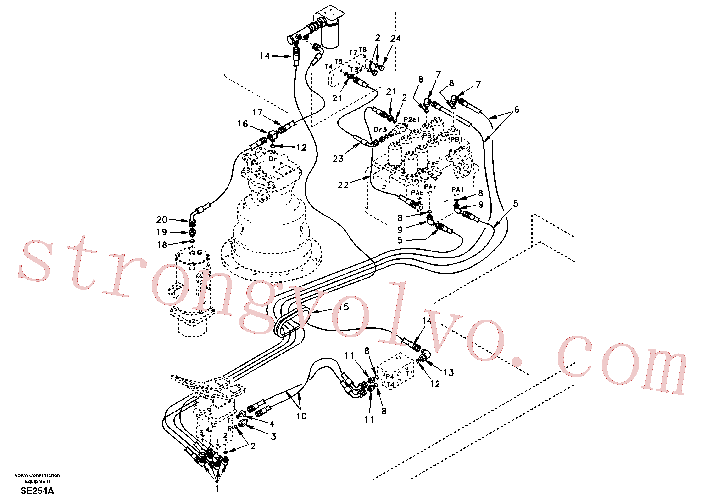 SA9452-03321 Volvo Sistema servomotor, válvula de comando para pedal da válvula de comando(SE254A Montagem)