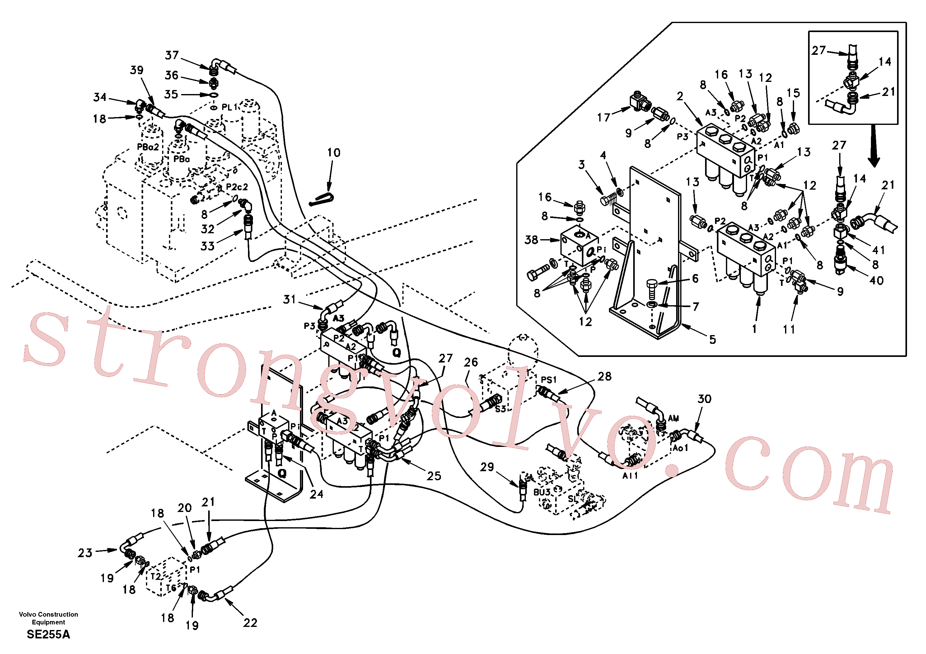 SA9453-02312 Volvo Sistema servomotor, válvula de comando para válvula solenóide(SE255A Montagem)