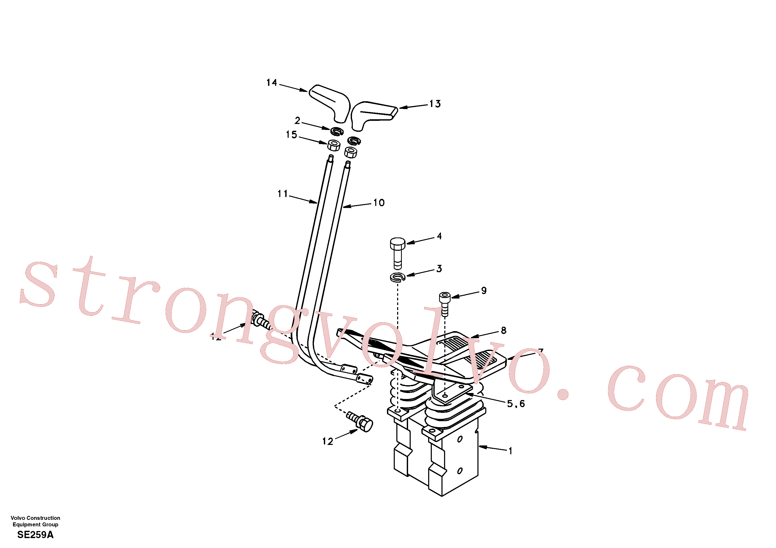 SA1148-01301 Volvo Pedal da válvula de comando à distância com acessórios(SE259A Montagem)