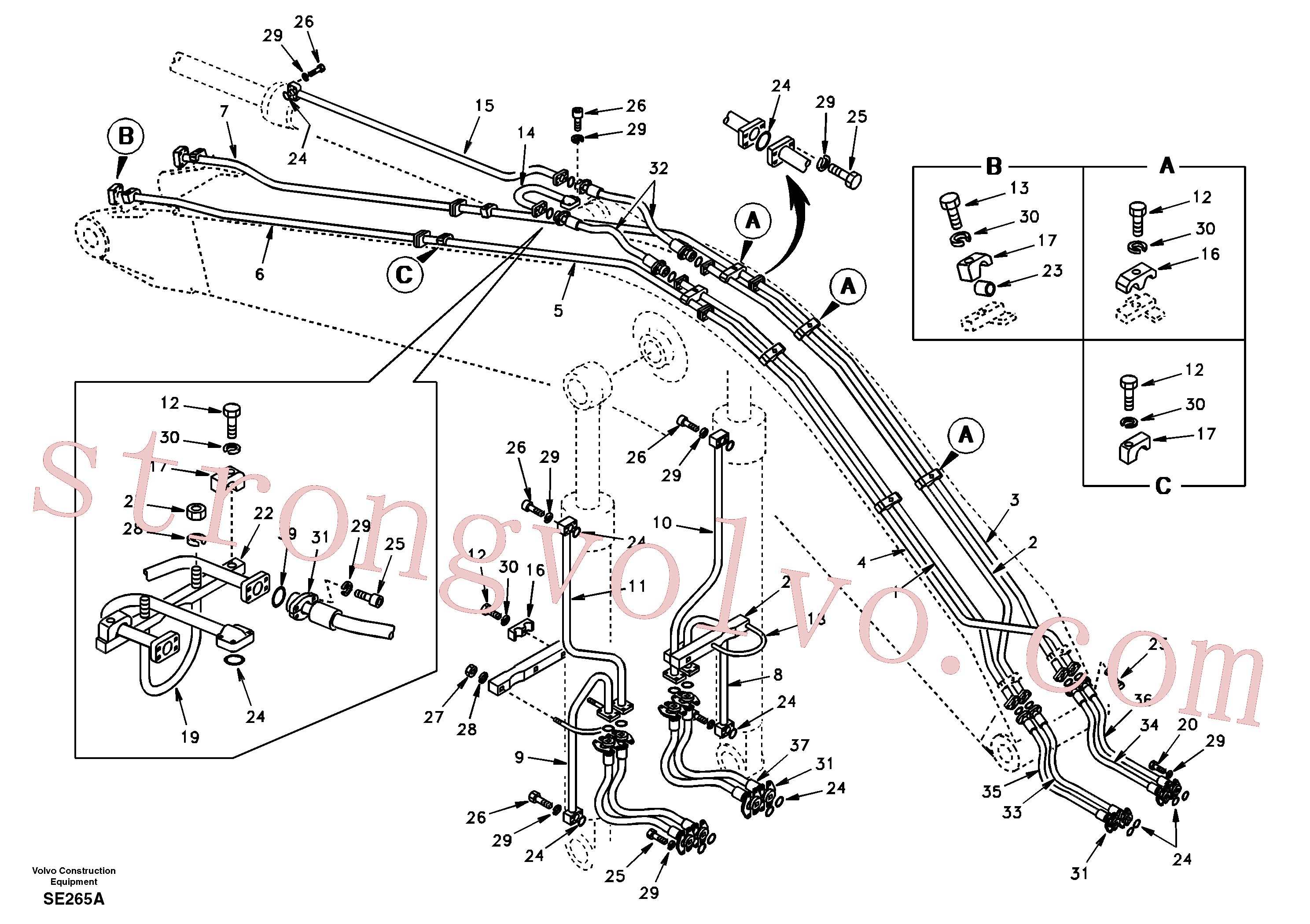 VOE14674381 Volvo Hidráulica de serviço, lança(SE265A Montagem)