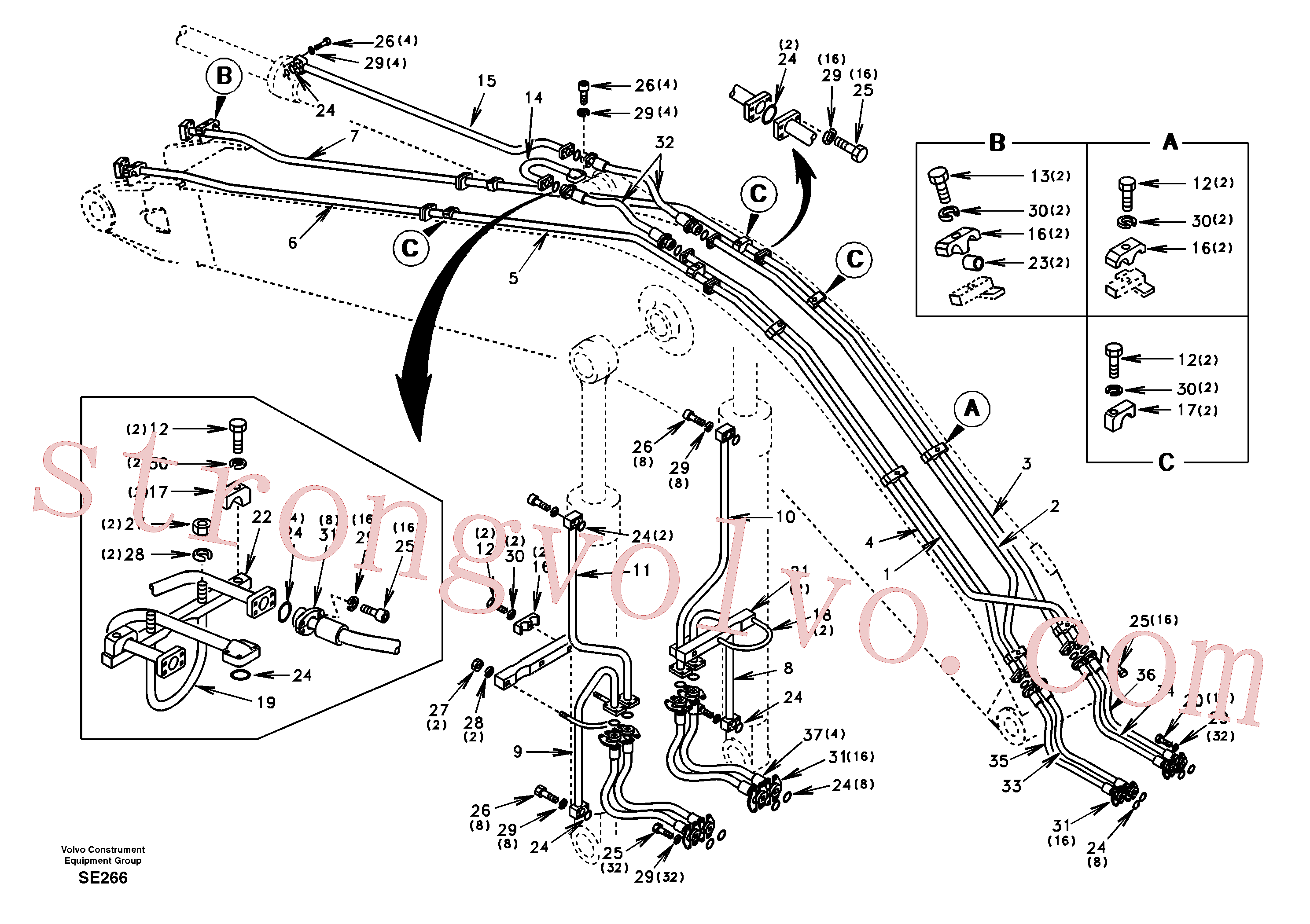 SA1074-03101 Pipe Inscreva-se para Volvo Acessórios para escavadeira