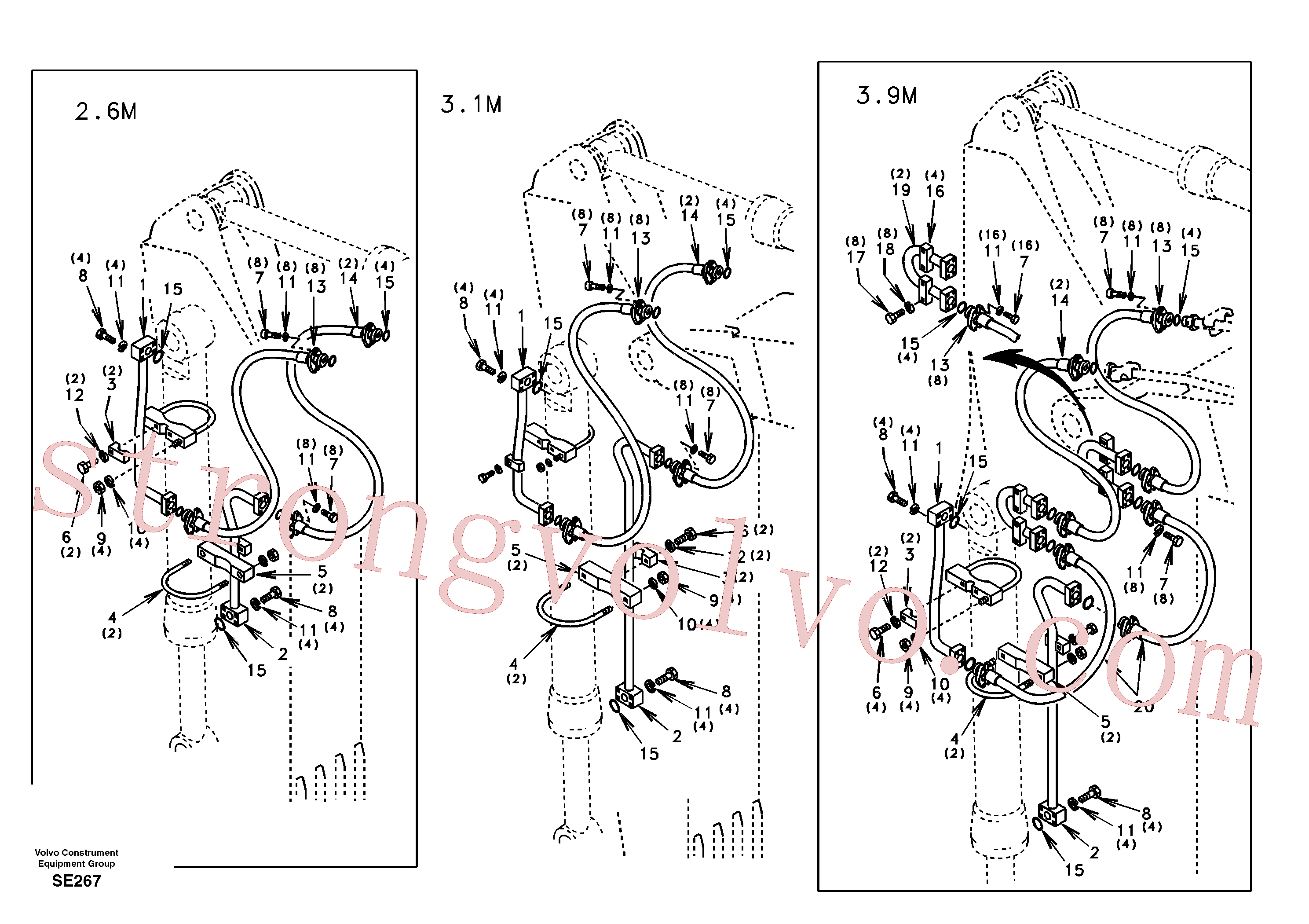 SA9459-05550 Volvo Hidráulica de serviço, ruptura do braço de afundamento(SE267 Montagem)
