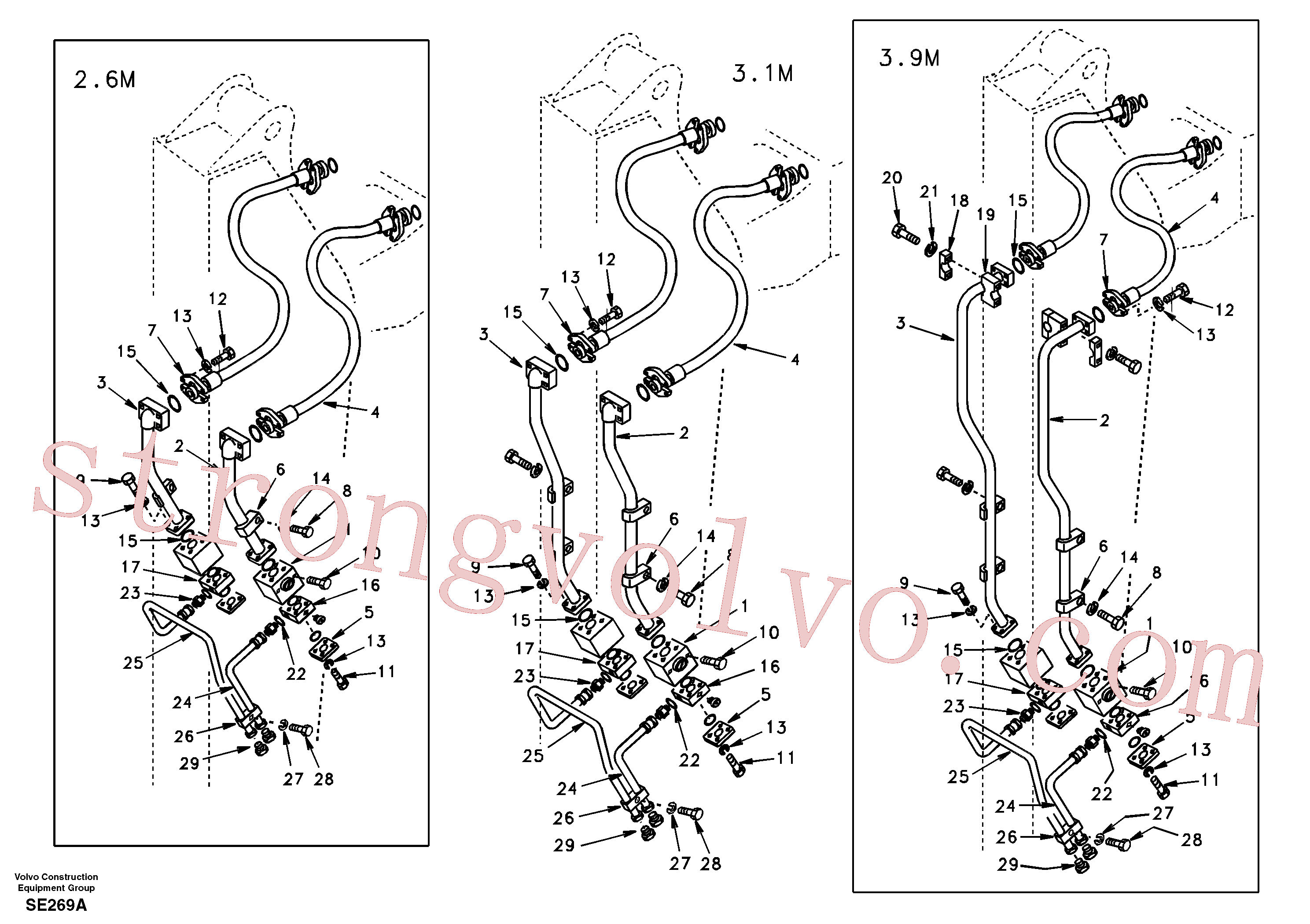 SA9459-05550 Volvo Hidráulica de serviço, martelo e cortador para braço de afundamento(SE269A Montagem)