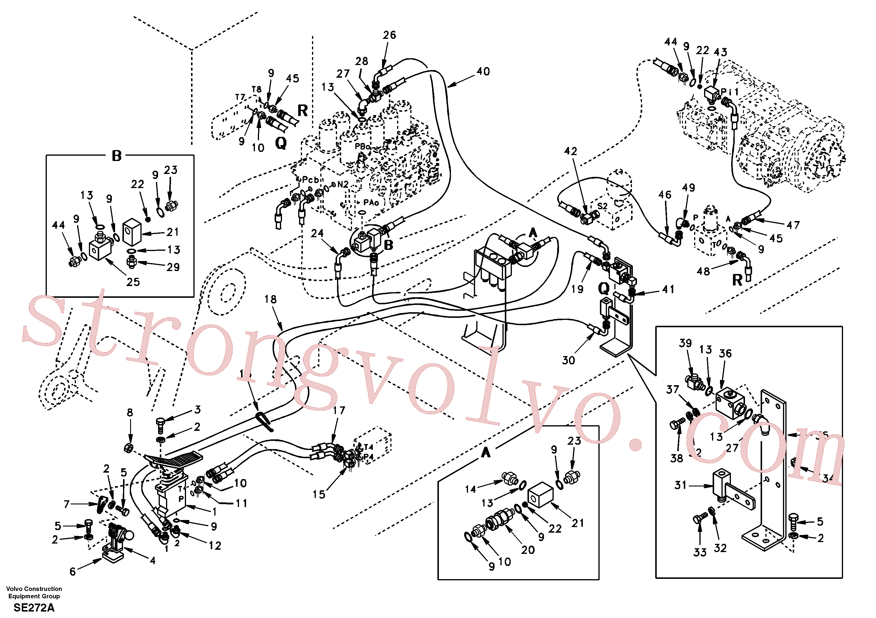 SA9452-03321 Volvo Hidráulica de serviço, martelo e cortador para fluxo da bomba principal(SE272A Montagem)
