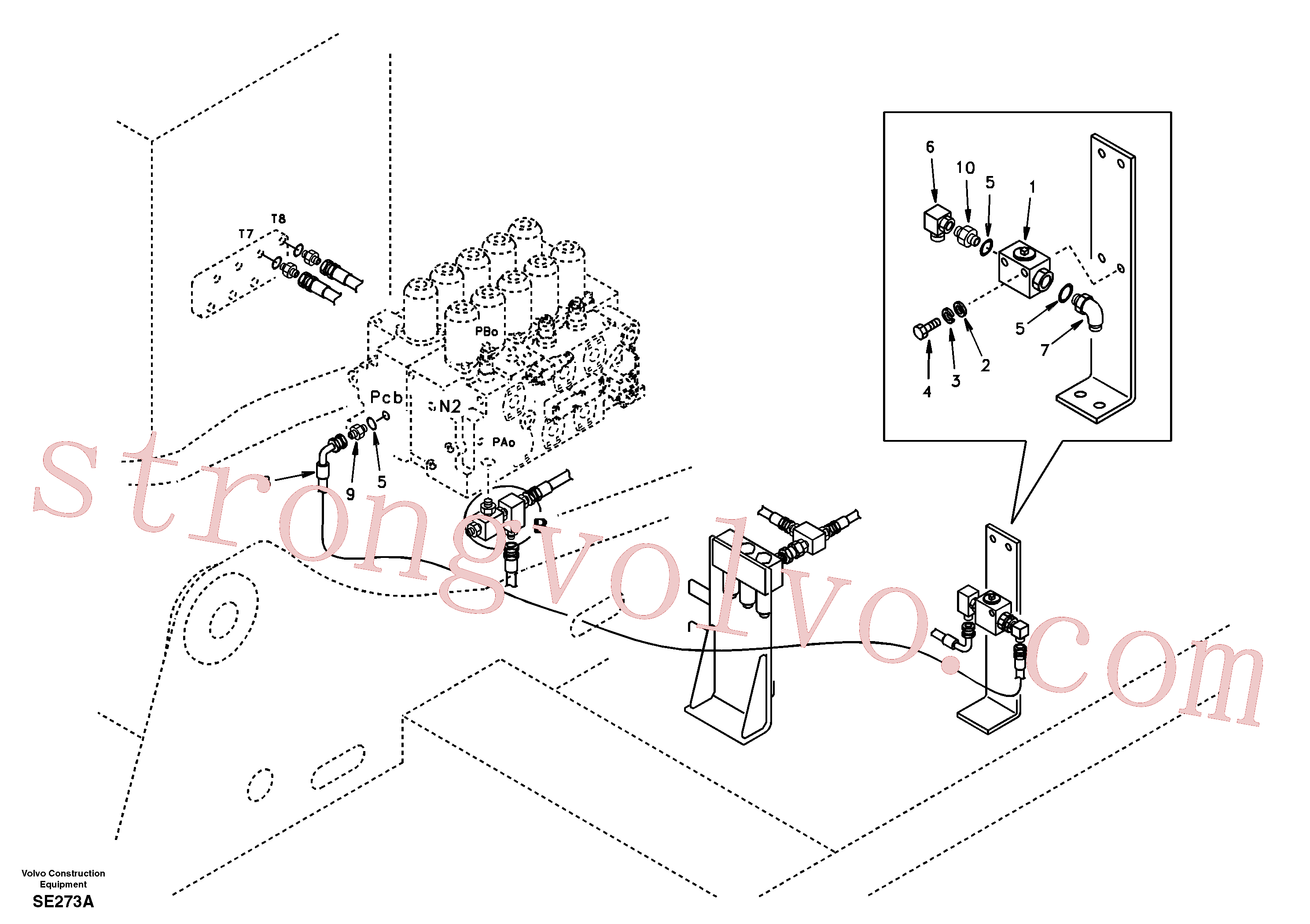 Atacado SA9411-93022 Tee Volvo escavadeira