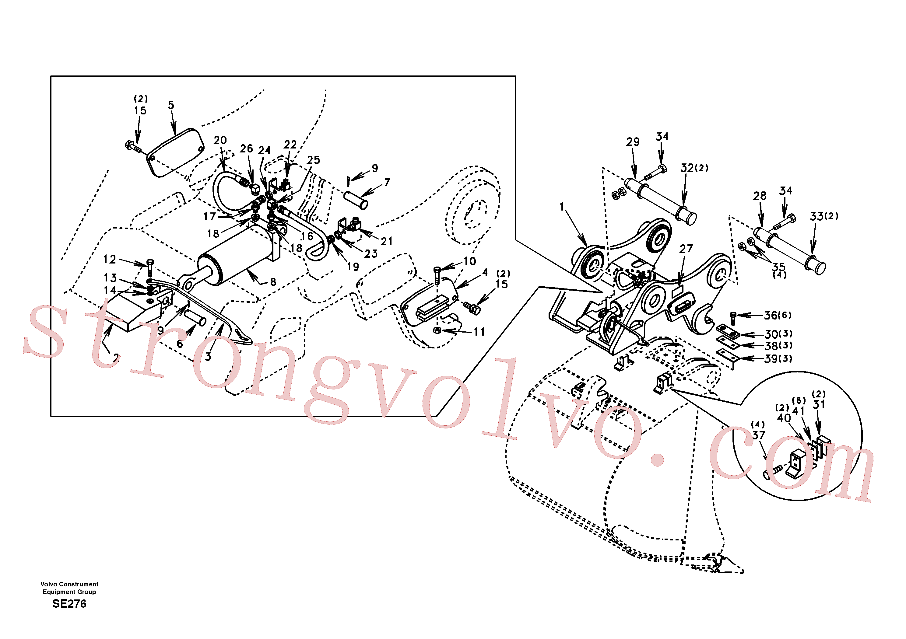 SA9524-00180 Volvo Suporte de acoplamento, QuickFit(SE276 Montagem)