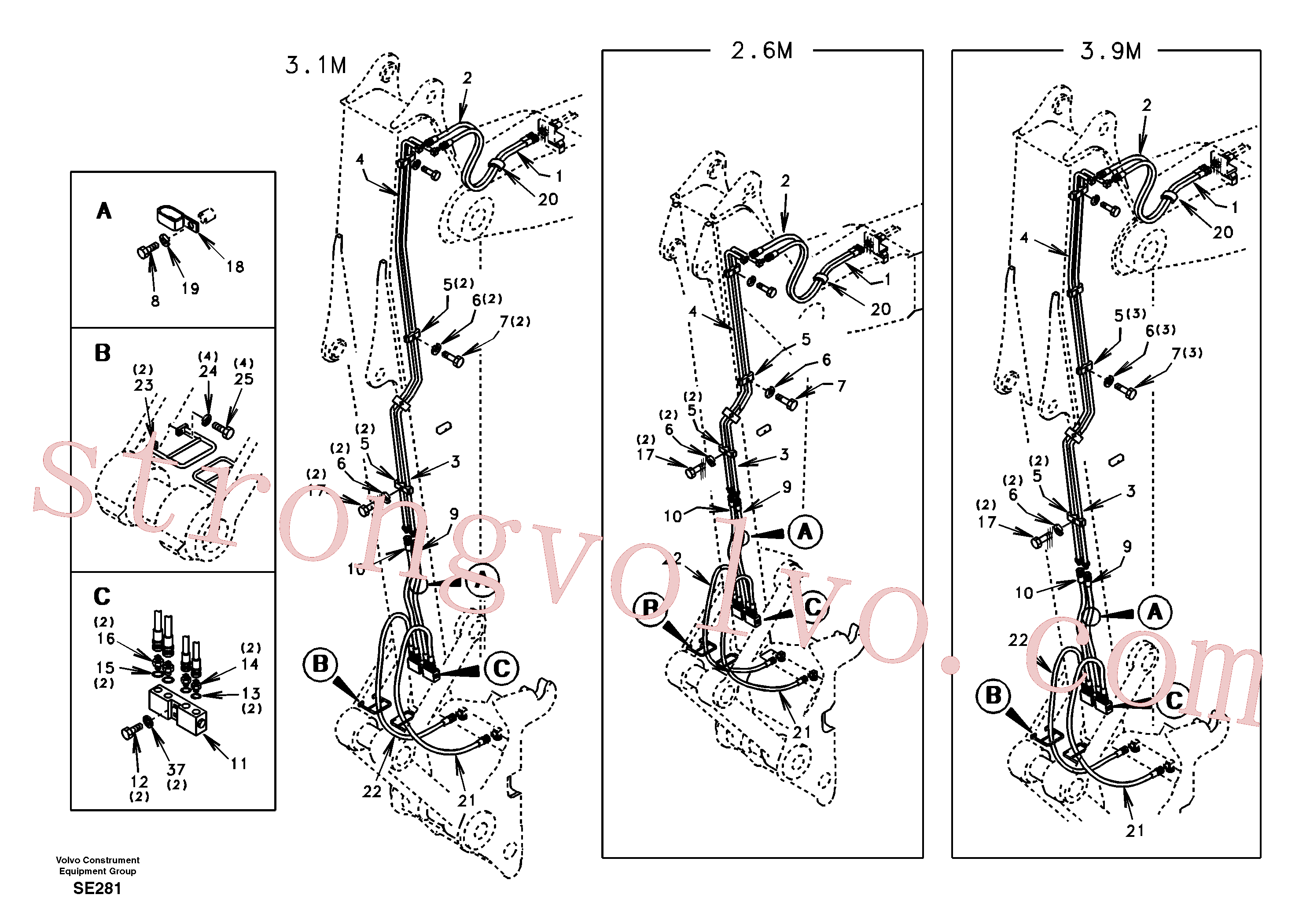 Volvo Montagem SA9451-02623 Mangueira completa Acessórios