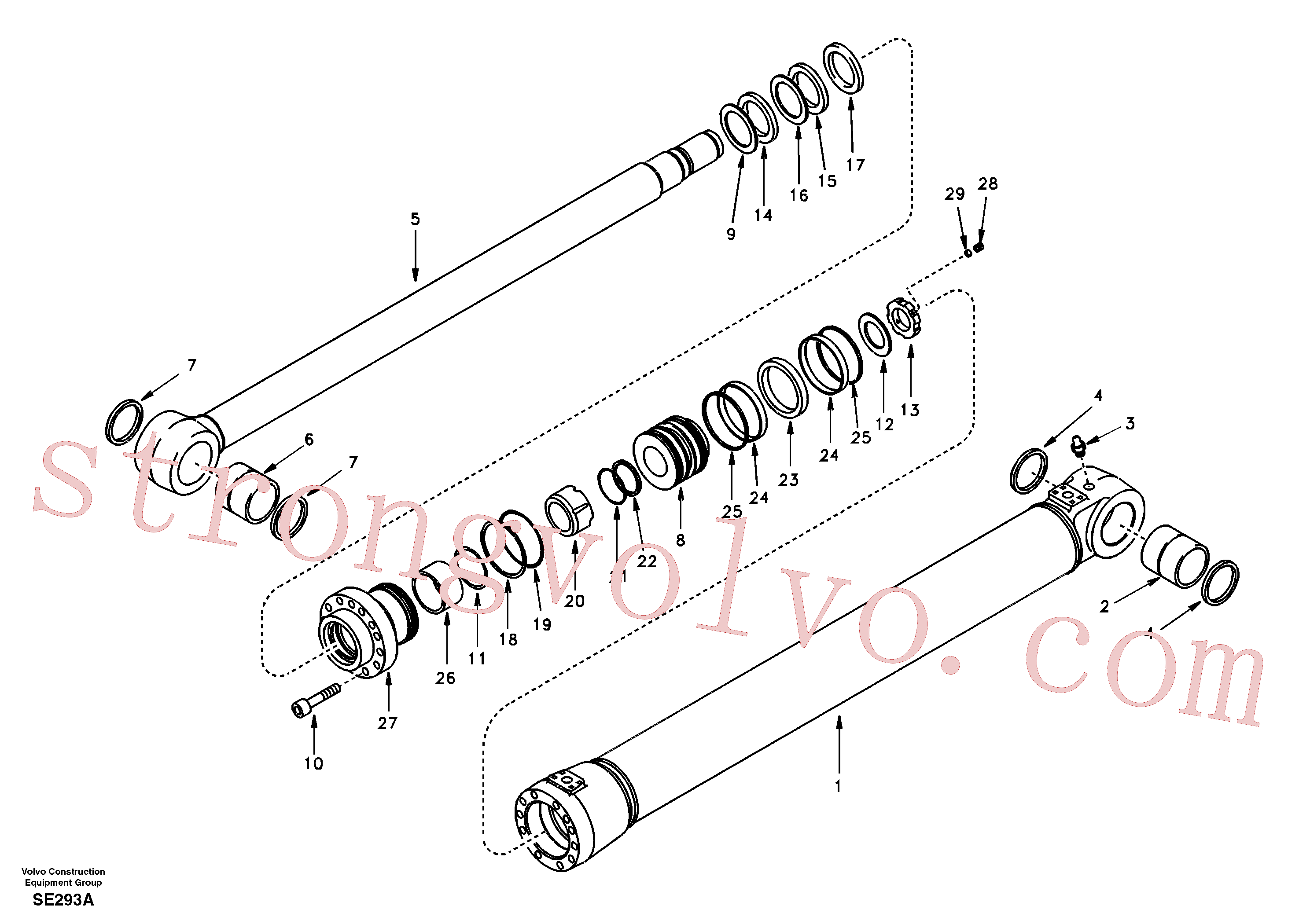SA9561-11010 Volvo Cilindro da lança(SE293A Montagem)