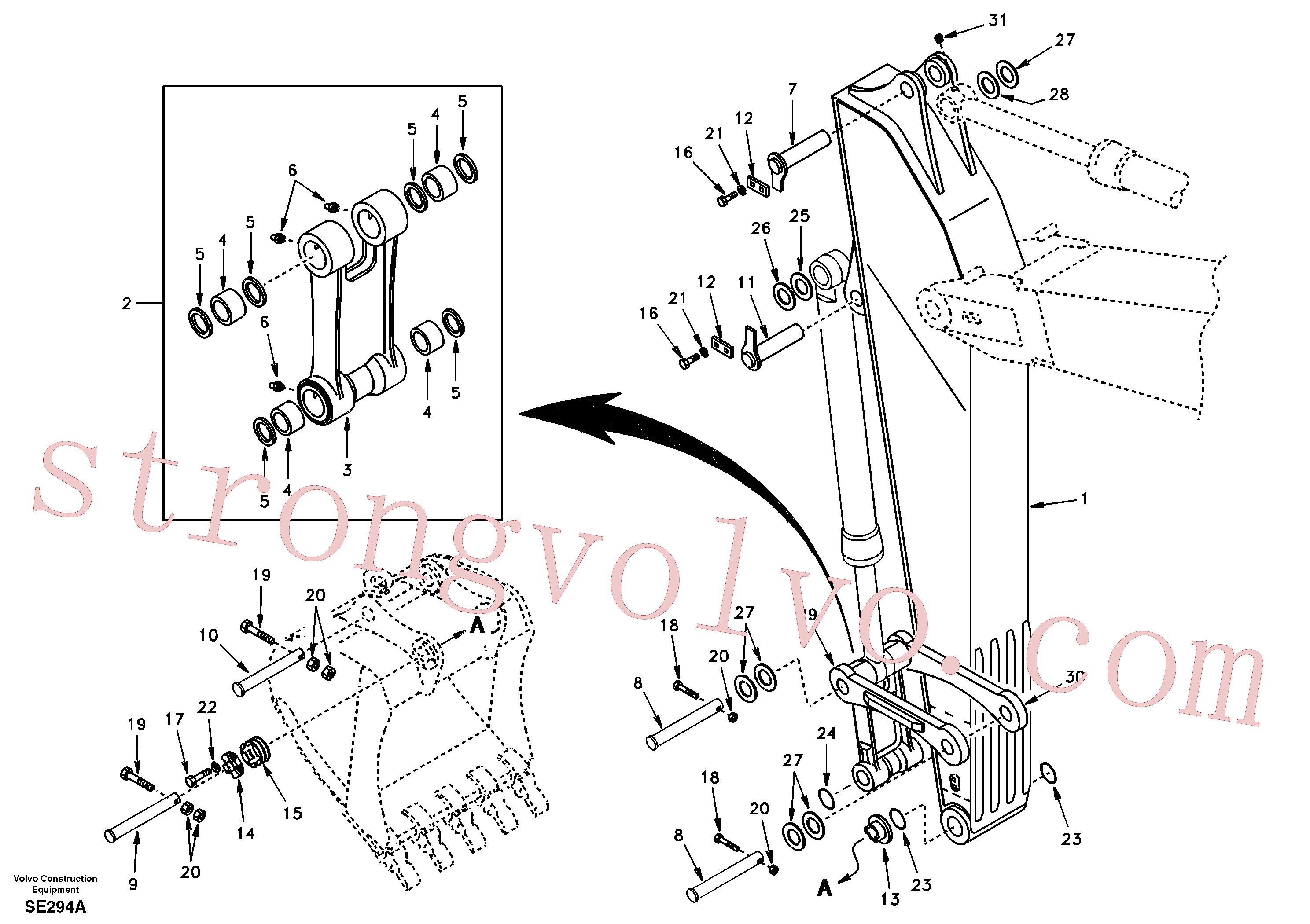 Volvo Acessórios para escavadeira SA1172-04071 Bucha Acessórios